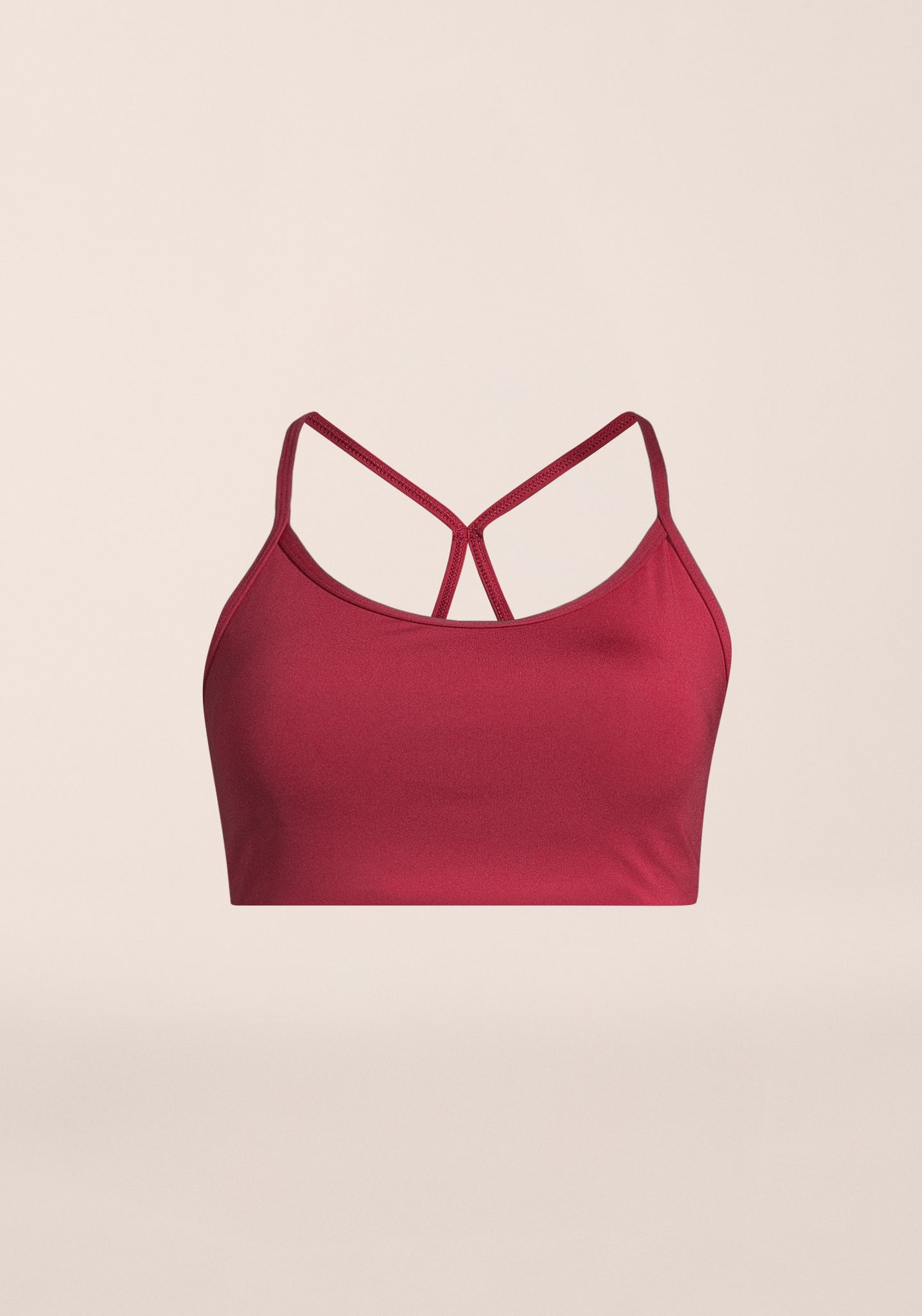 Sleek Strappy Sports Bra - Maroon Red