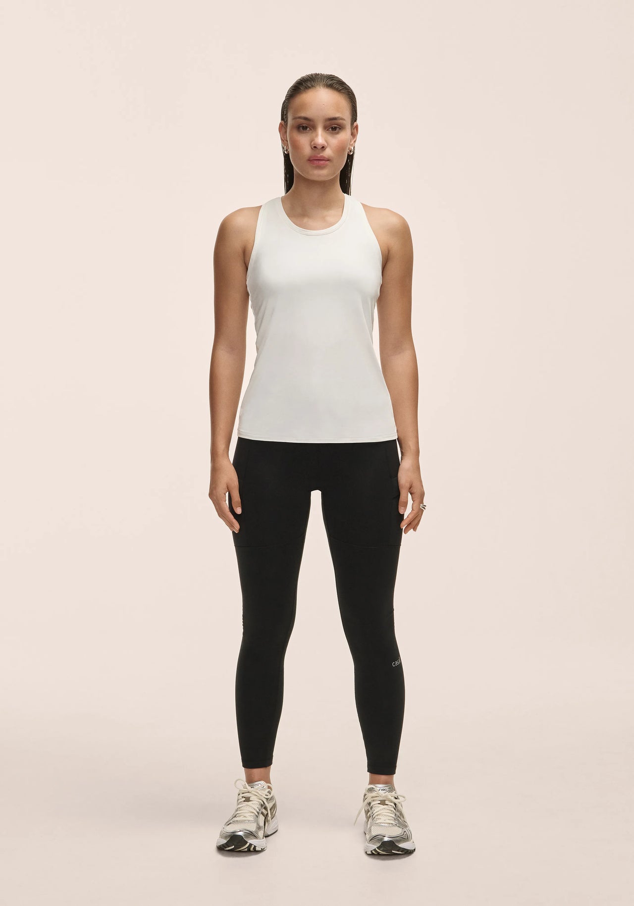 Essential Racerback Tank - White