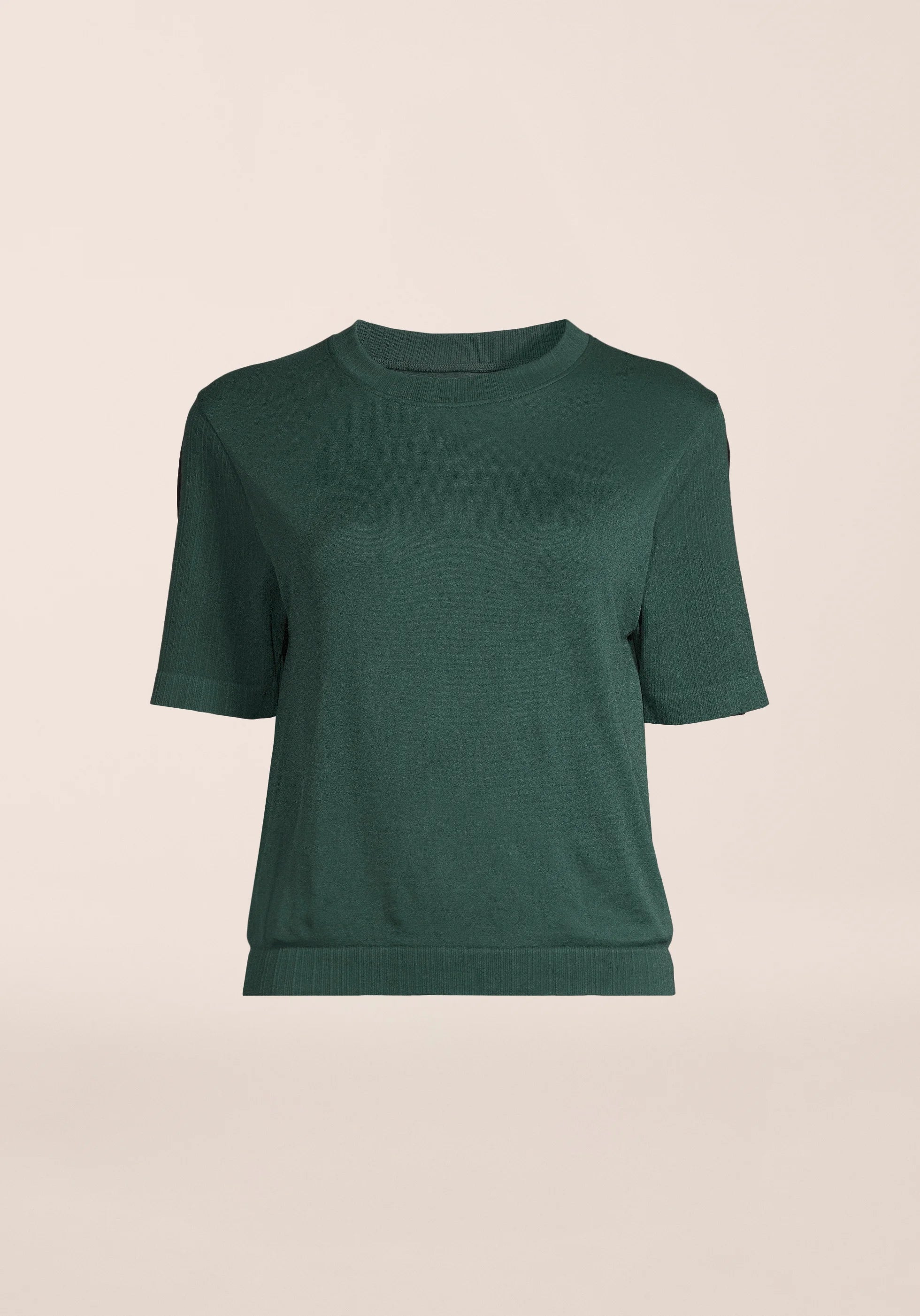 Seamless Rib Sleeve Tee Dark Pine