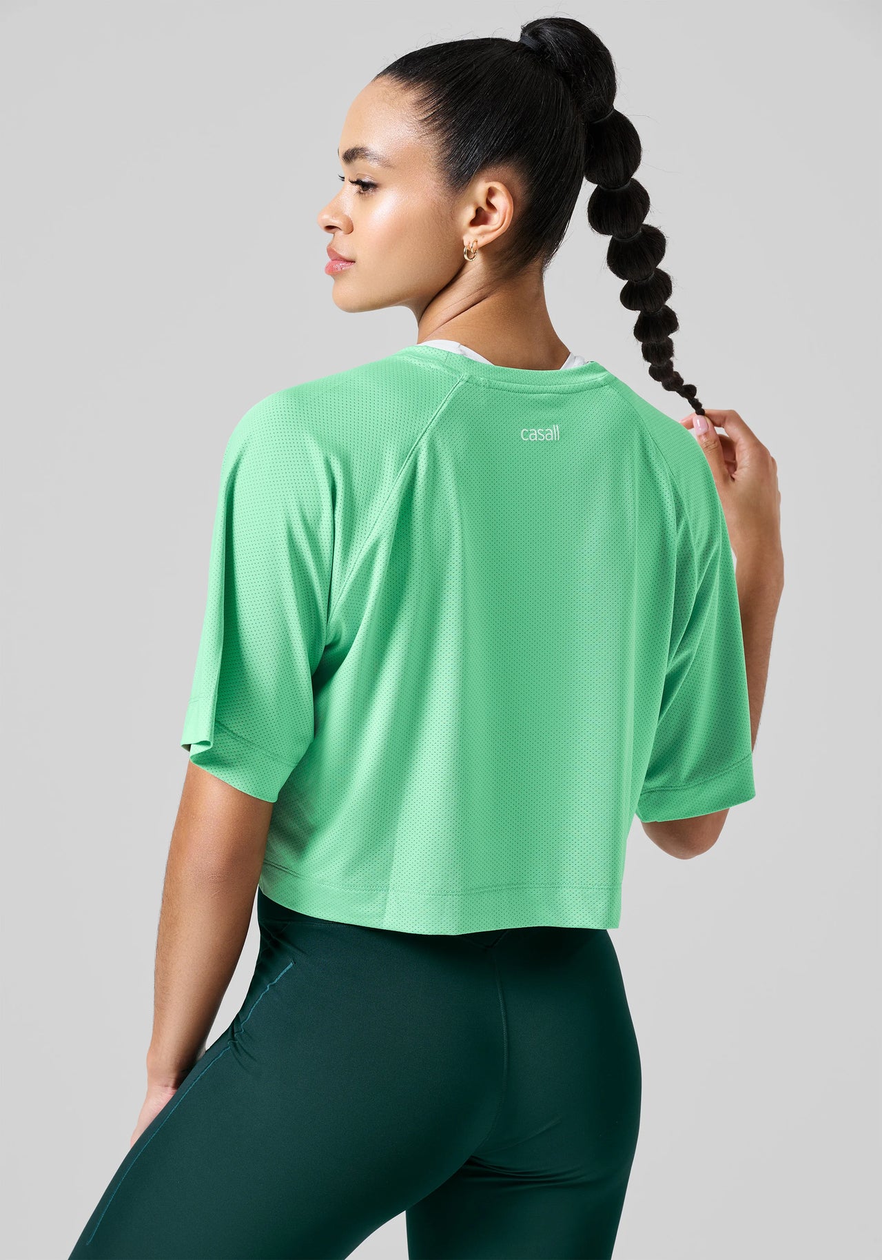 Laser Mesh Crop Tee - Apple Crush