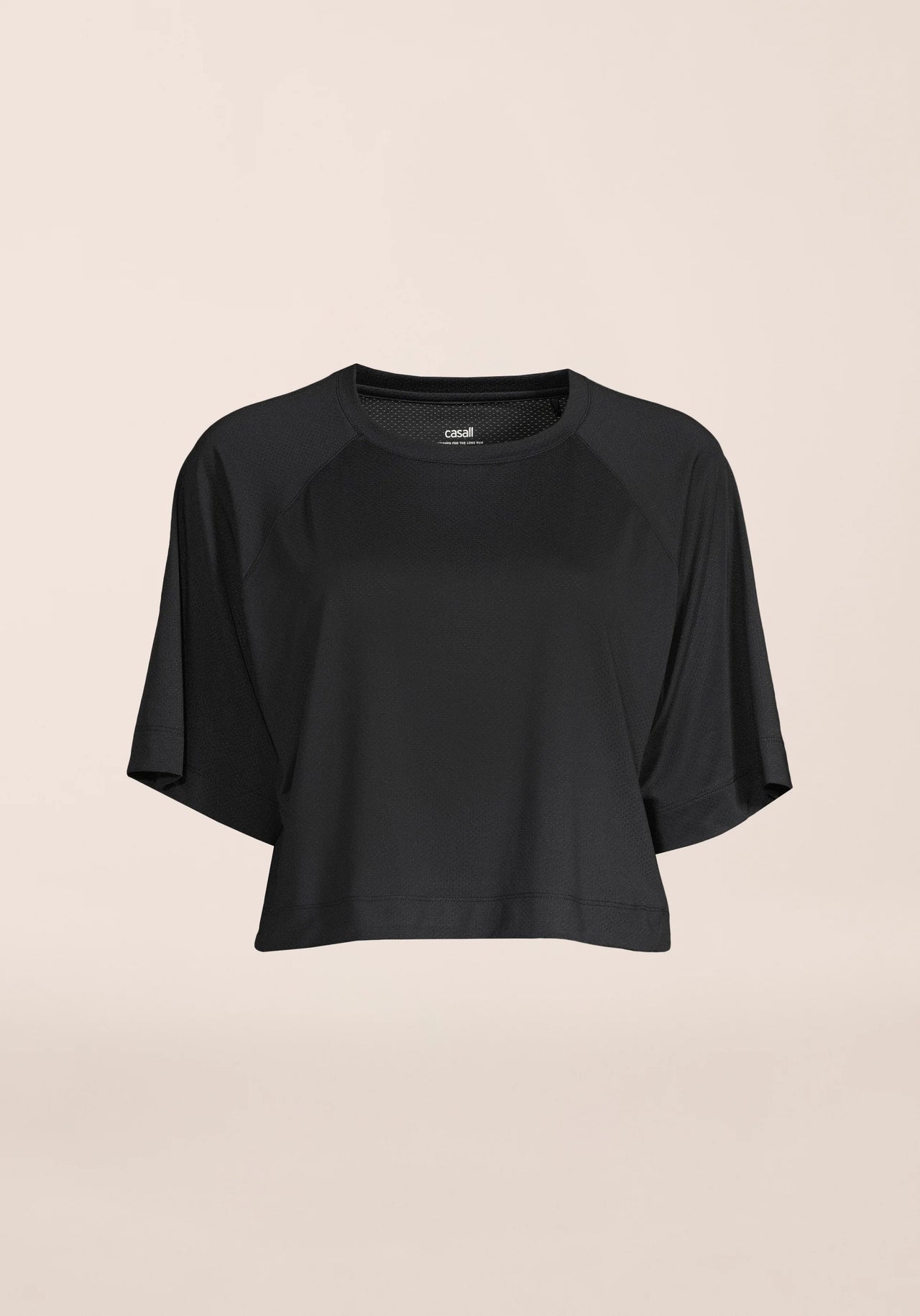 Laser Mesh Crop Tee - Black