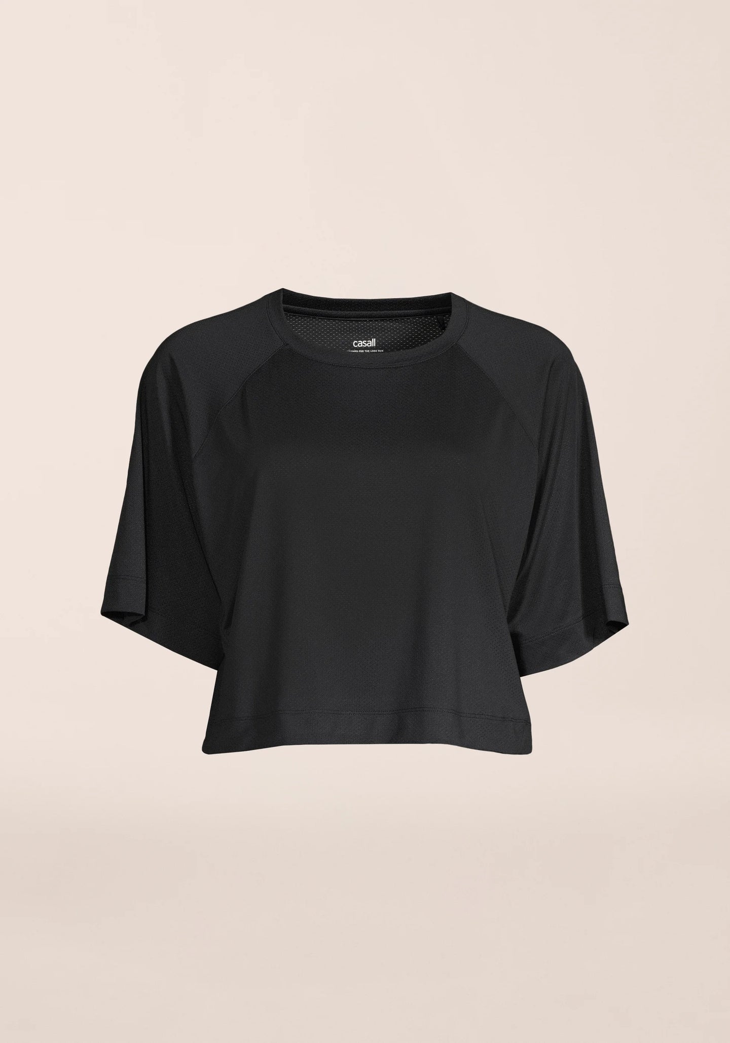Laser Mesh Crop Tee - Black