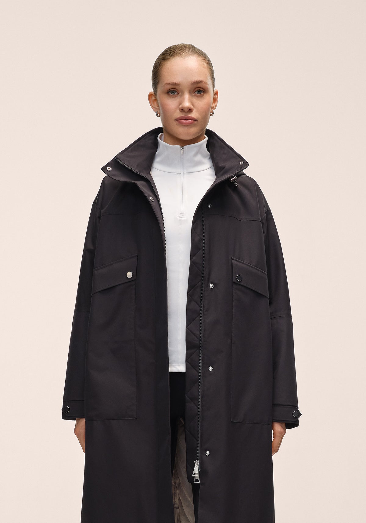 Light Padded Rain Parka - Black