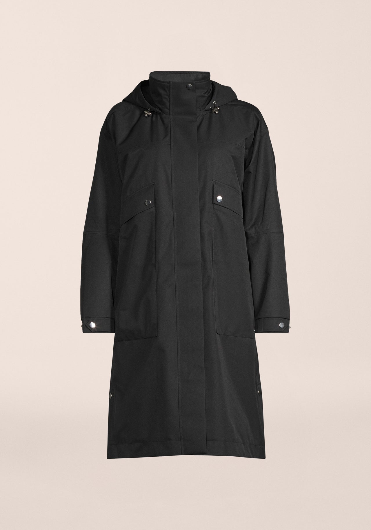 Light Padded Rain Parka - Black