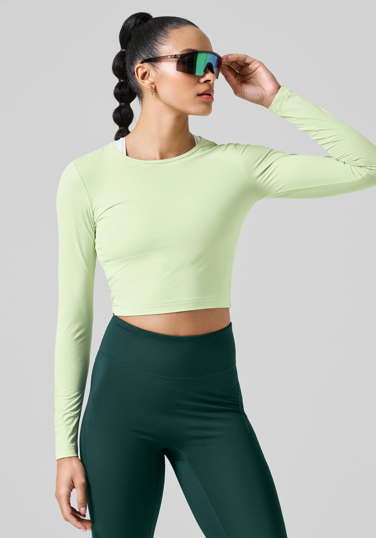 Graphic Crop Long Sleeve Cool Matcha