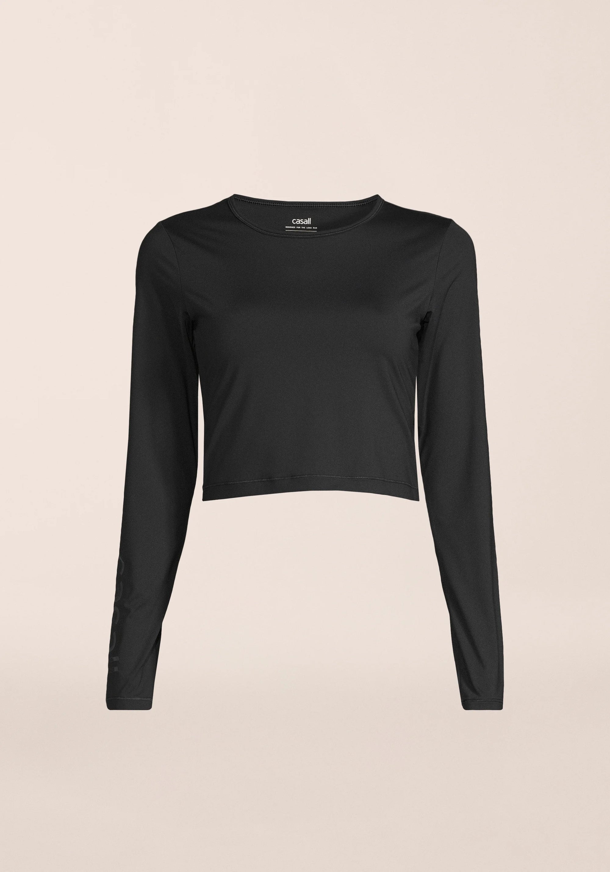 Graphic Crop Long Sleeve - Black