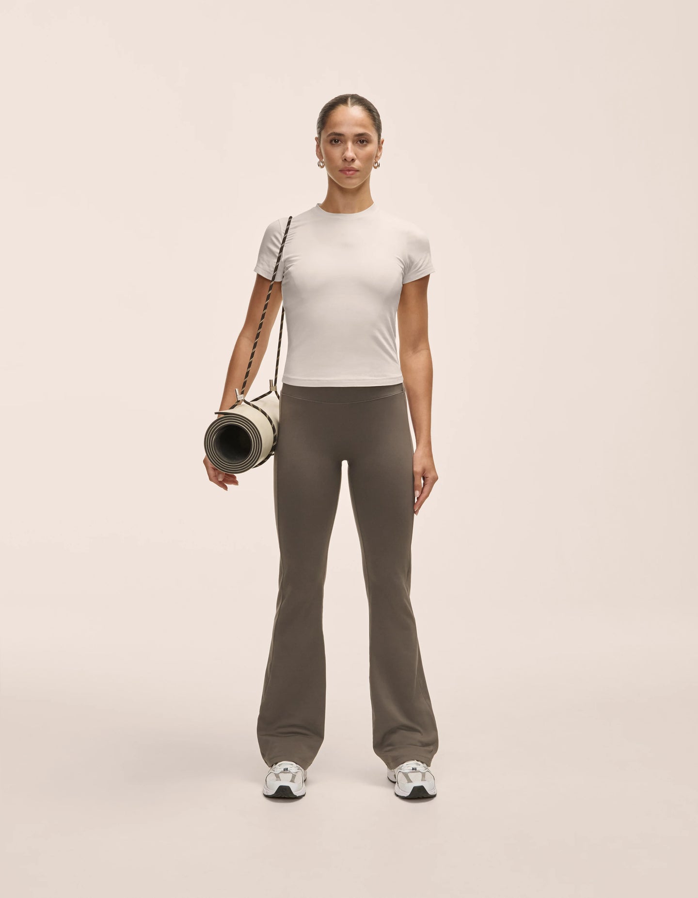 Cotton Blend Slim Tee - Off White