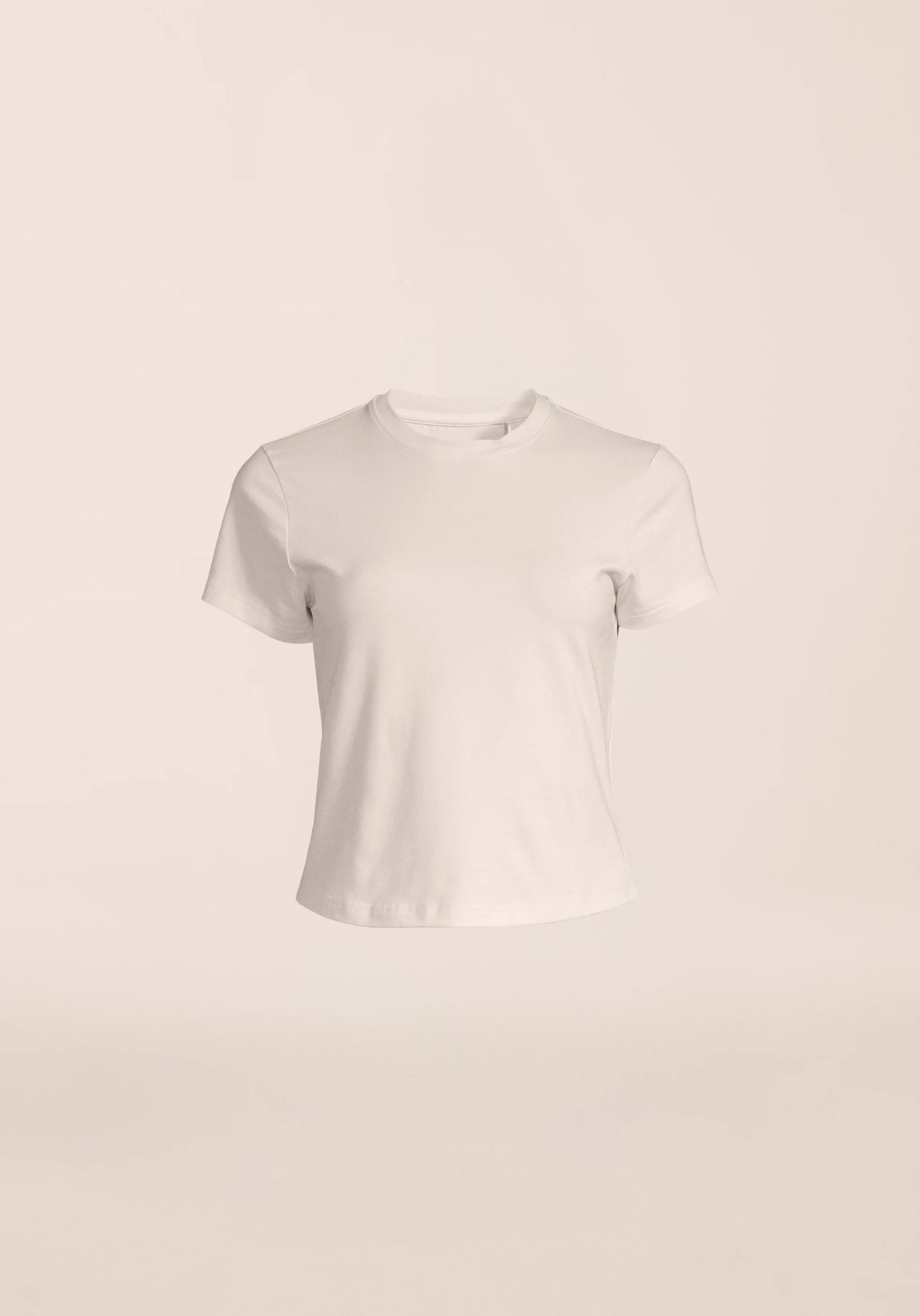 Cotton Blend Slim Tee - Off White