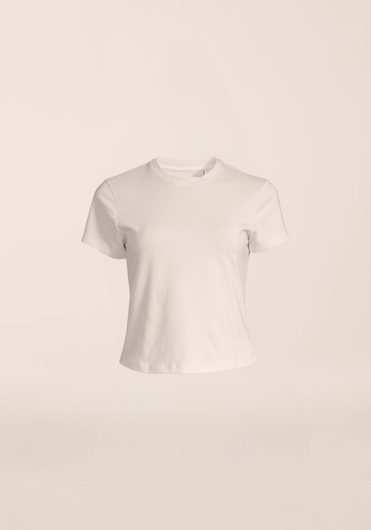 Cotton Blend Slim Tee - Off White