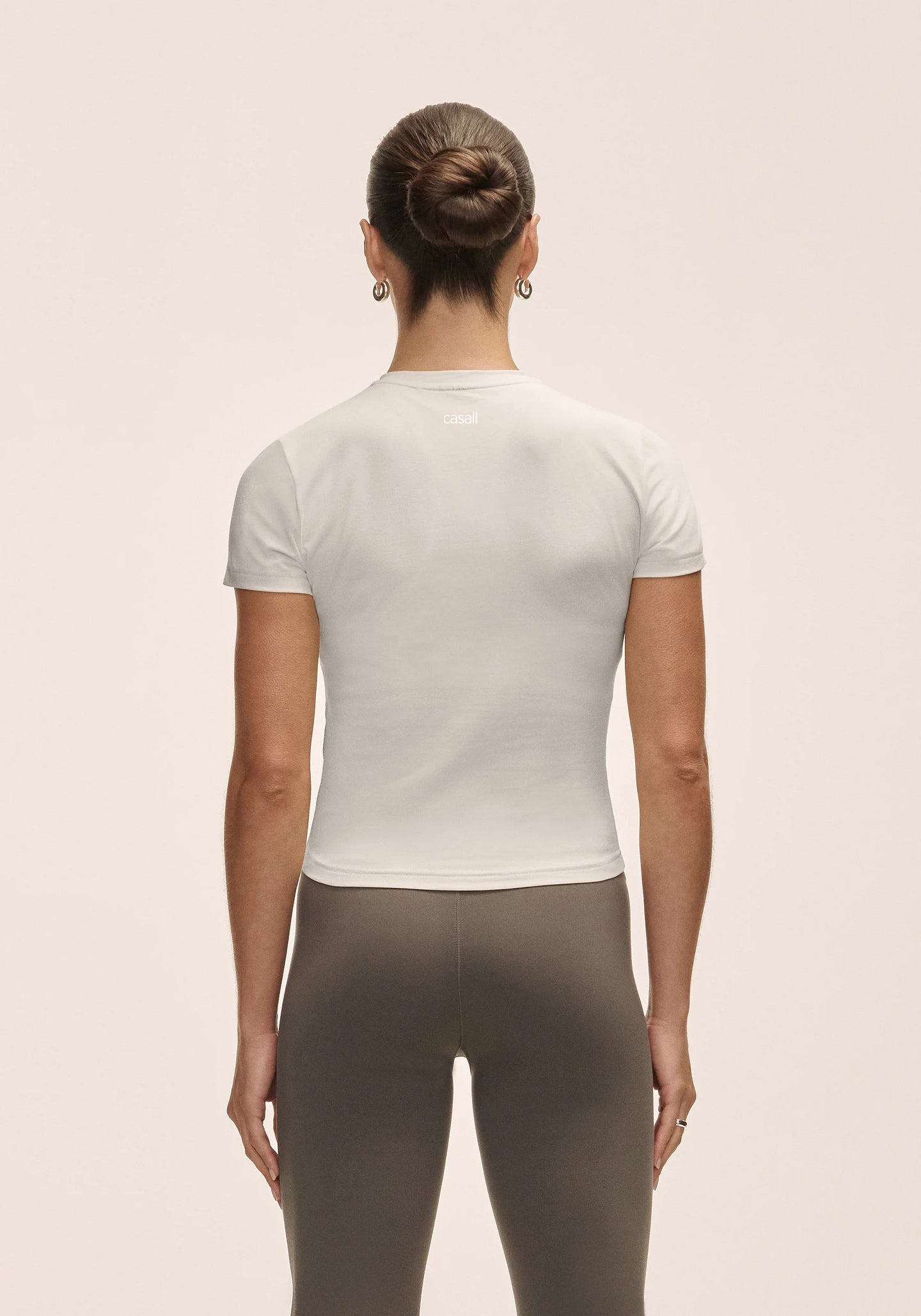 Cotton Blend Slim Tee - Off White