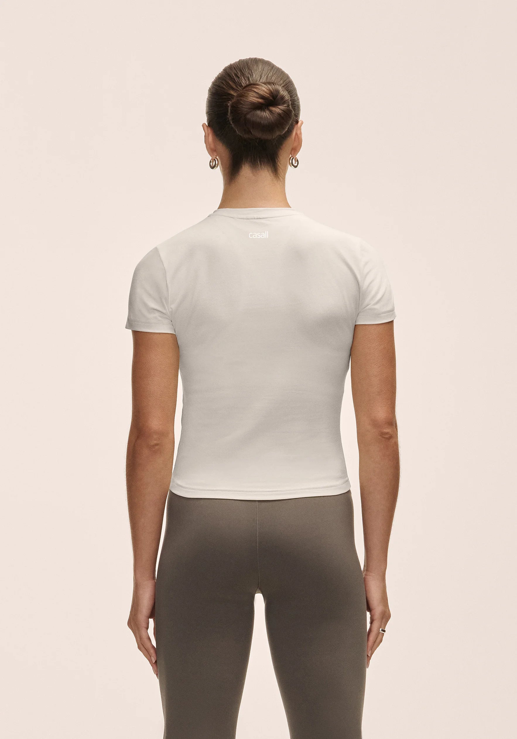 Cotton Blend Slim Tee - Off White