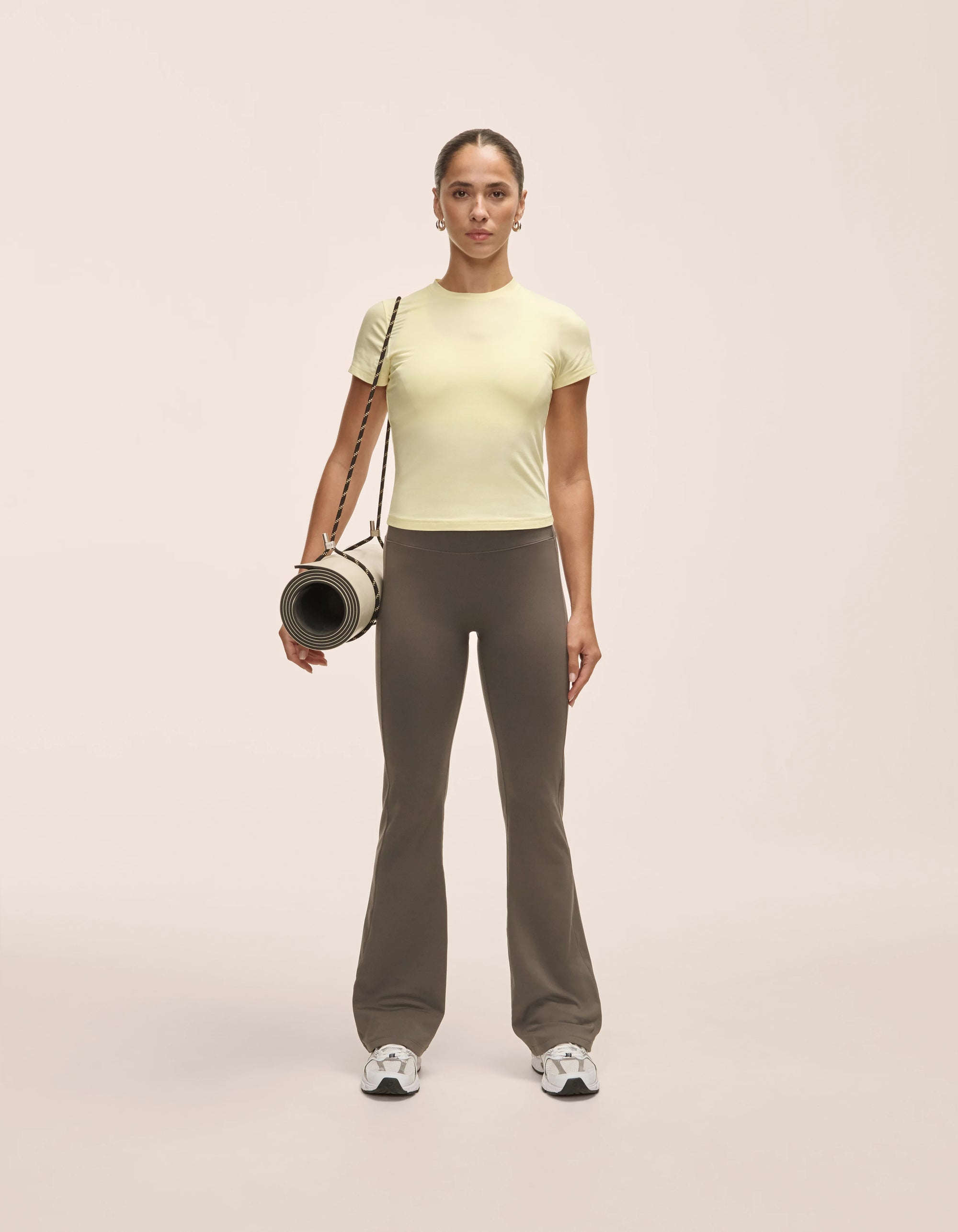 Cotton Blend Slim Tee - Yellow Steam