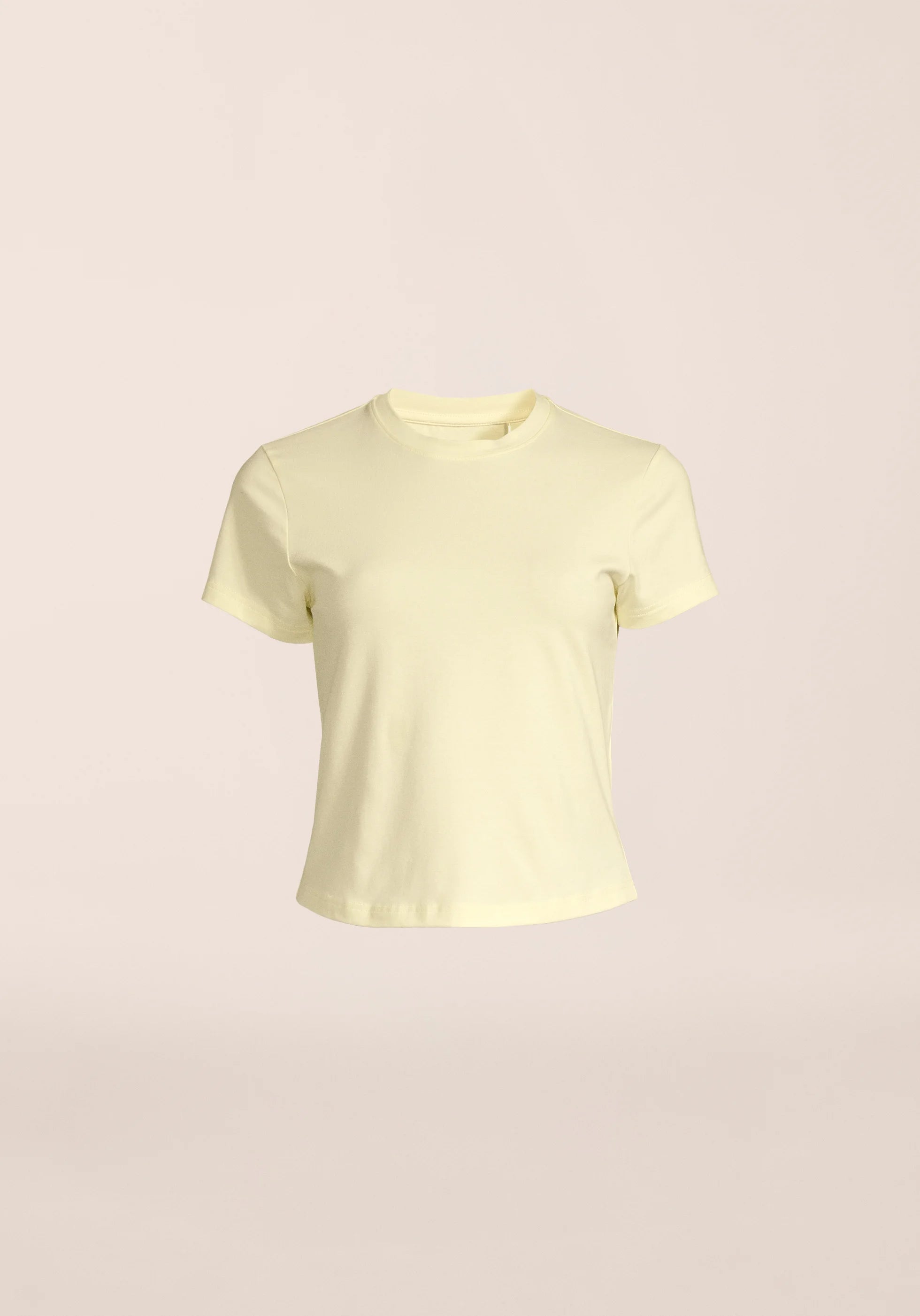 Cotton Blend Slim Tee - Yellow Steam