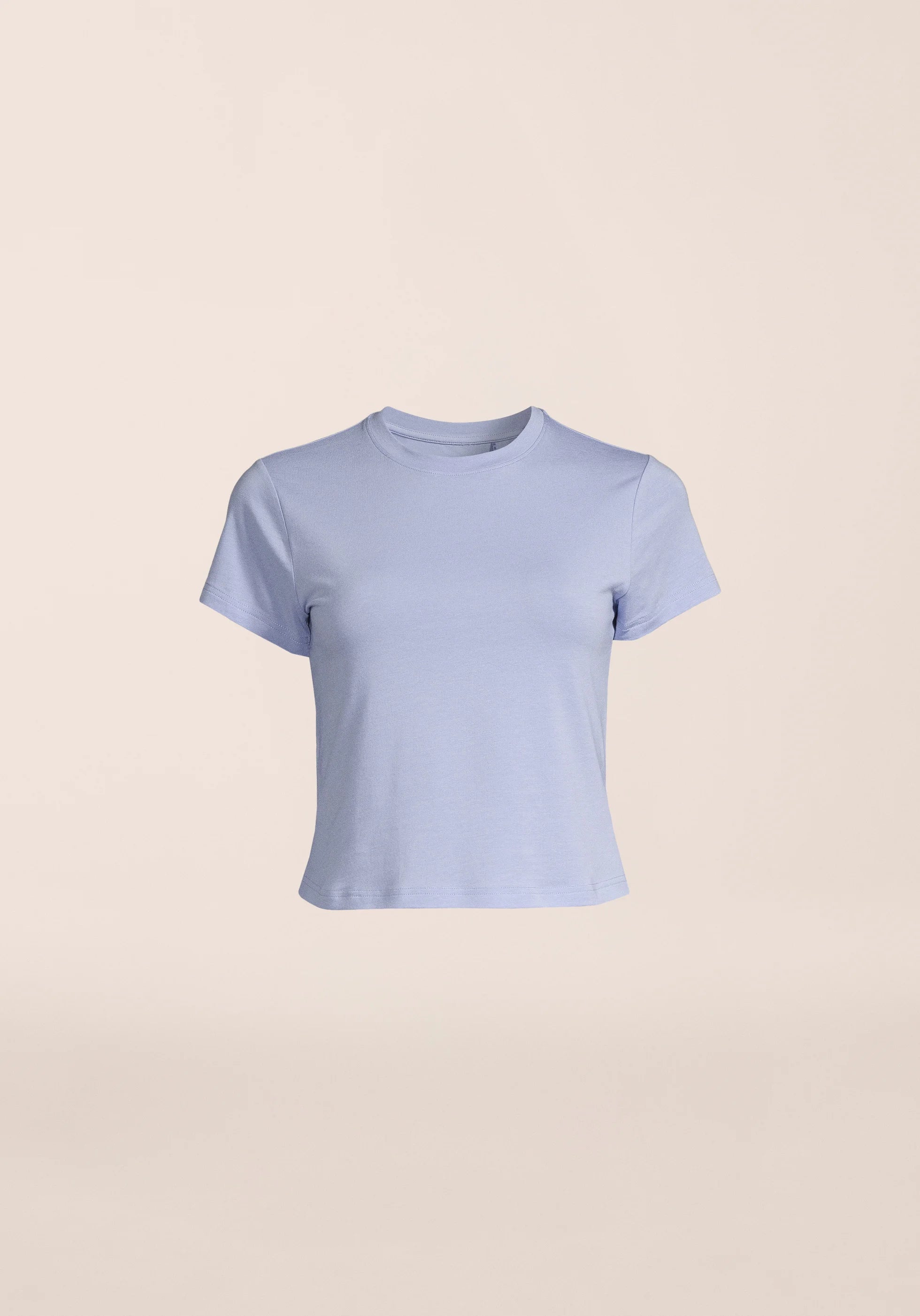 Cotton Blend Slim Tee - Blueberry Mist