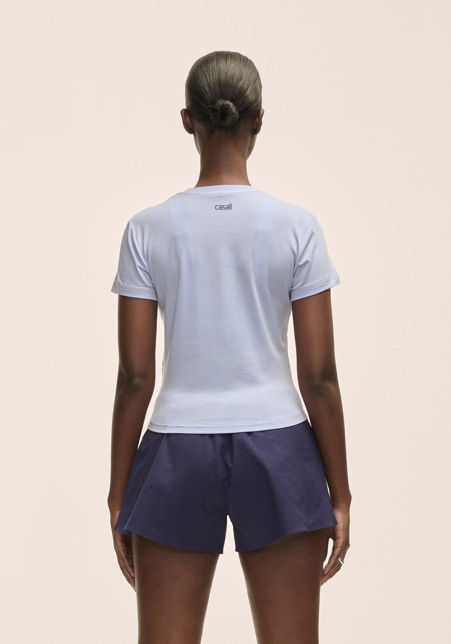 Cotton Blend Slim Tee - Blueberry Mist