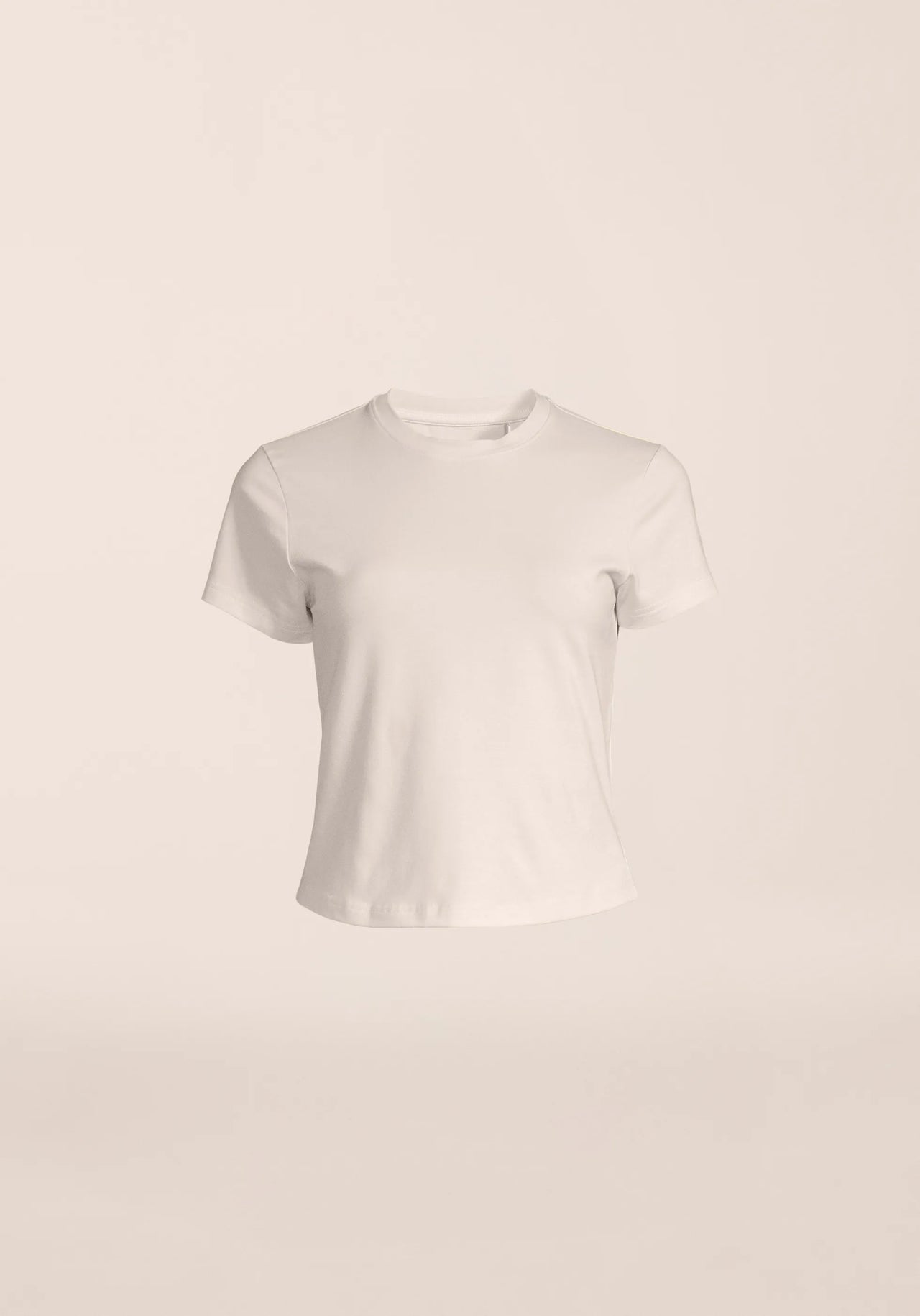 Cotton Blend Slim Tee - White