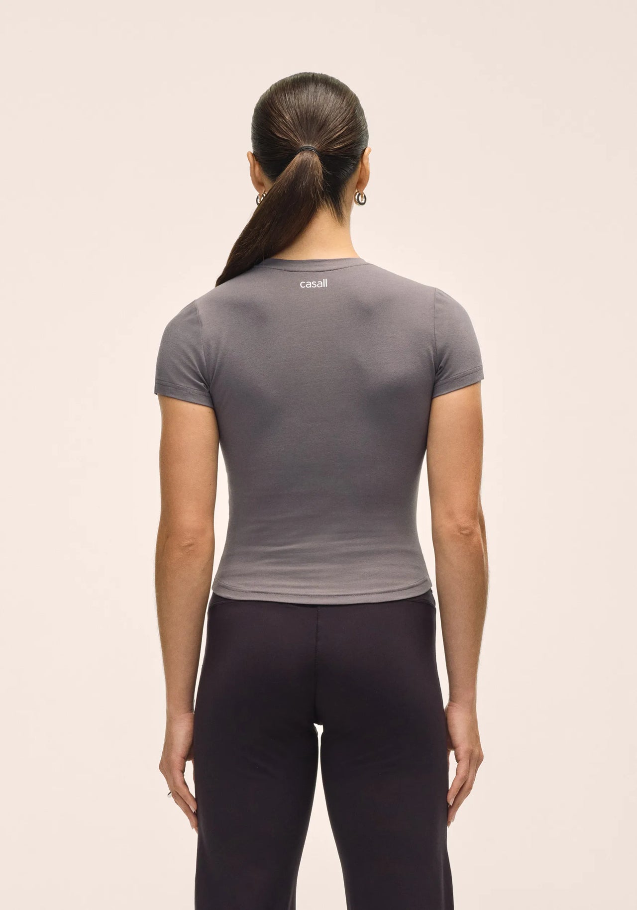 Cotton Blend Slim Tee - Dk Grey