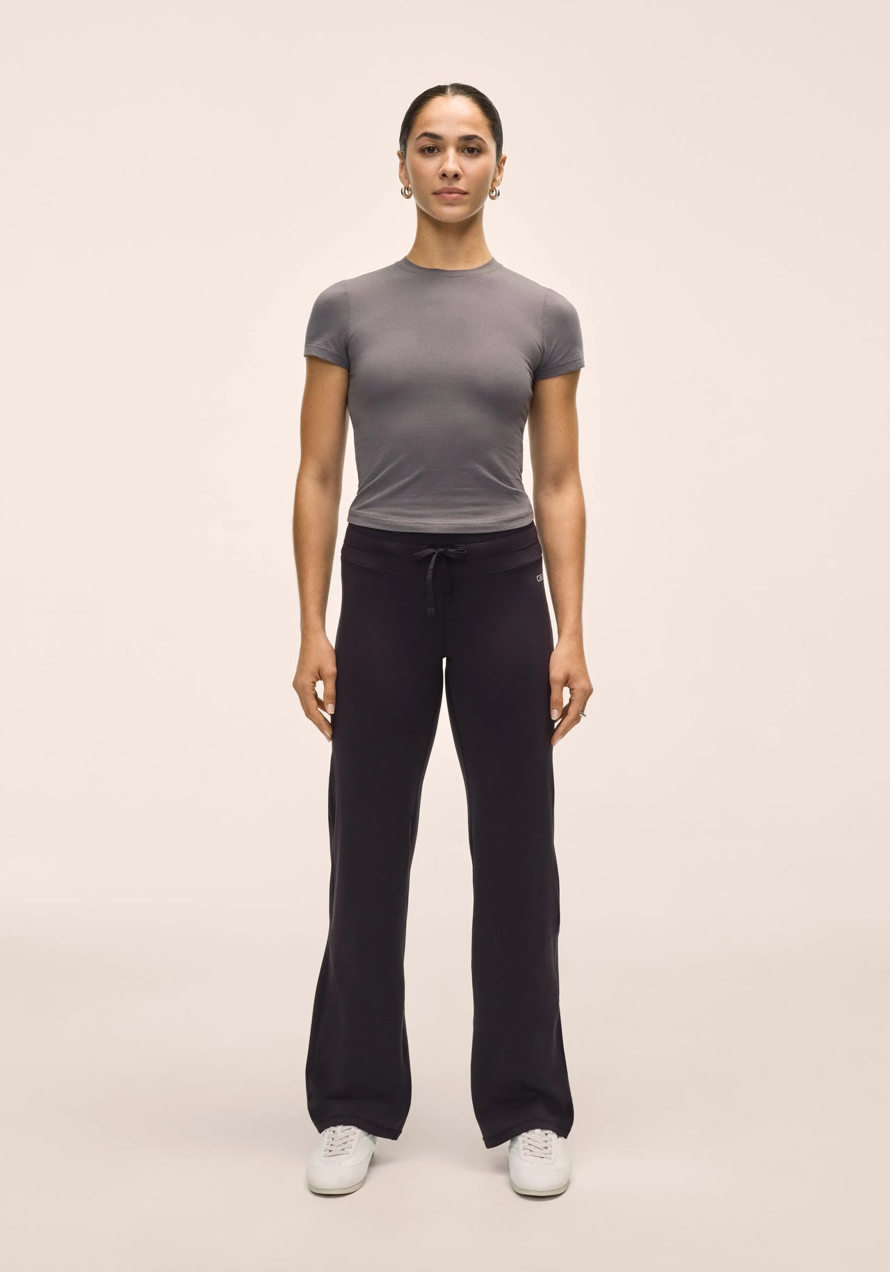 Cotton Blend Slim Tee - Dk Grey