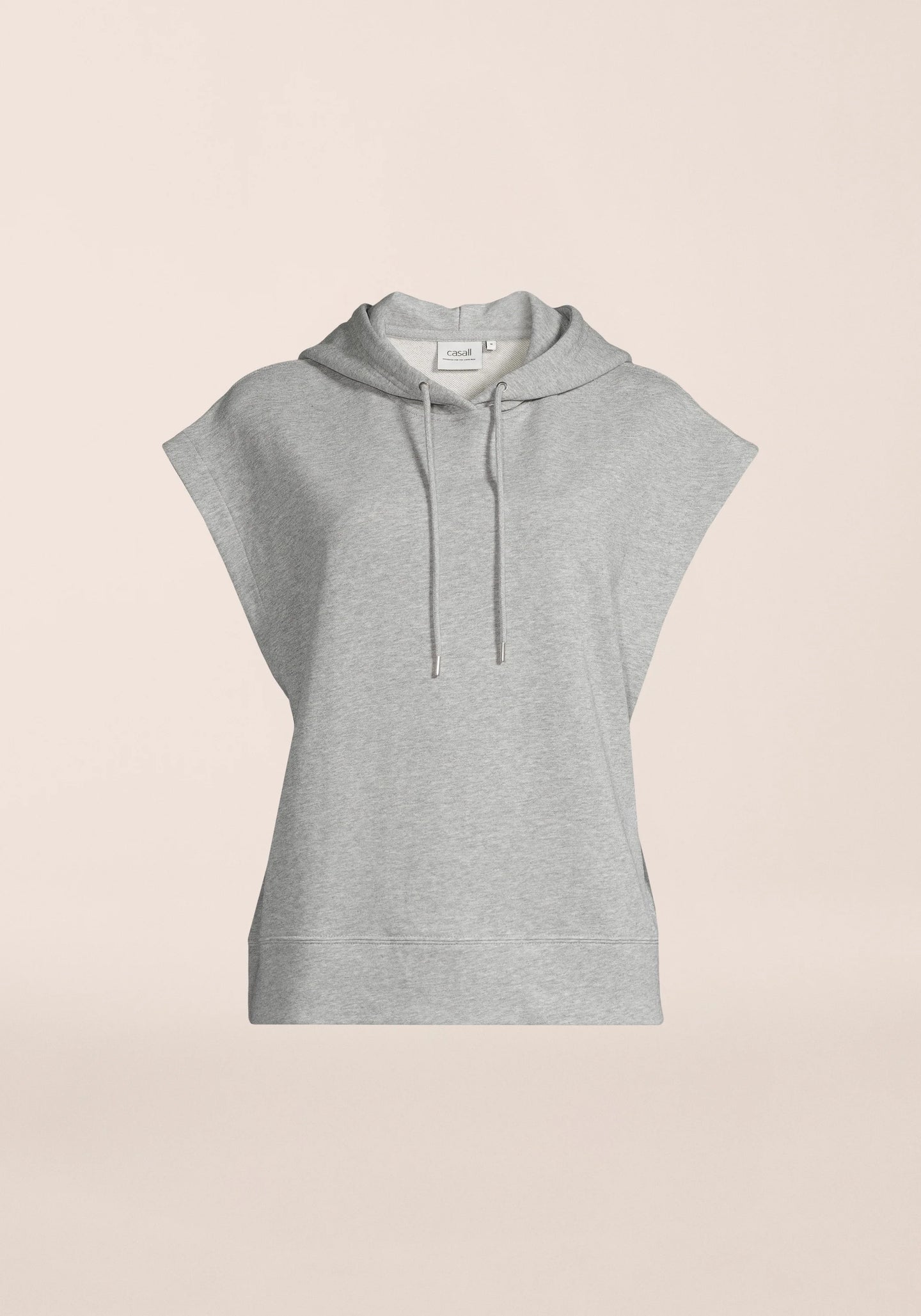 Terry Spring Sleeveless Hoodie - Grey Melange
