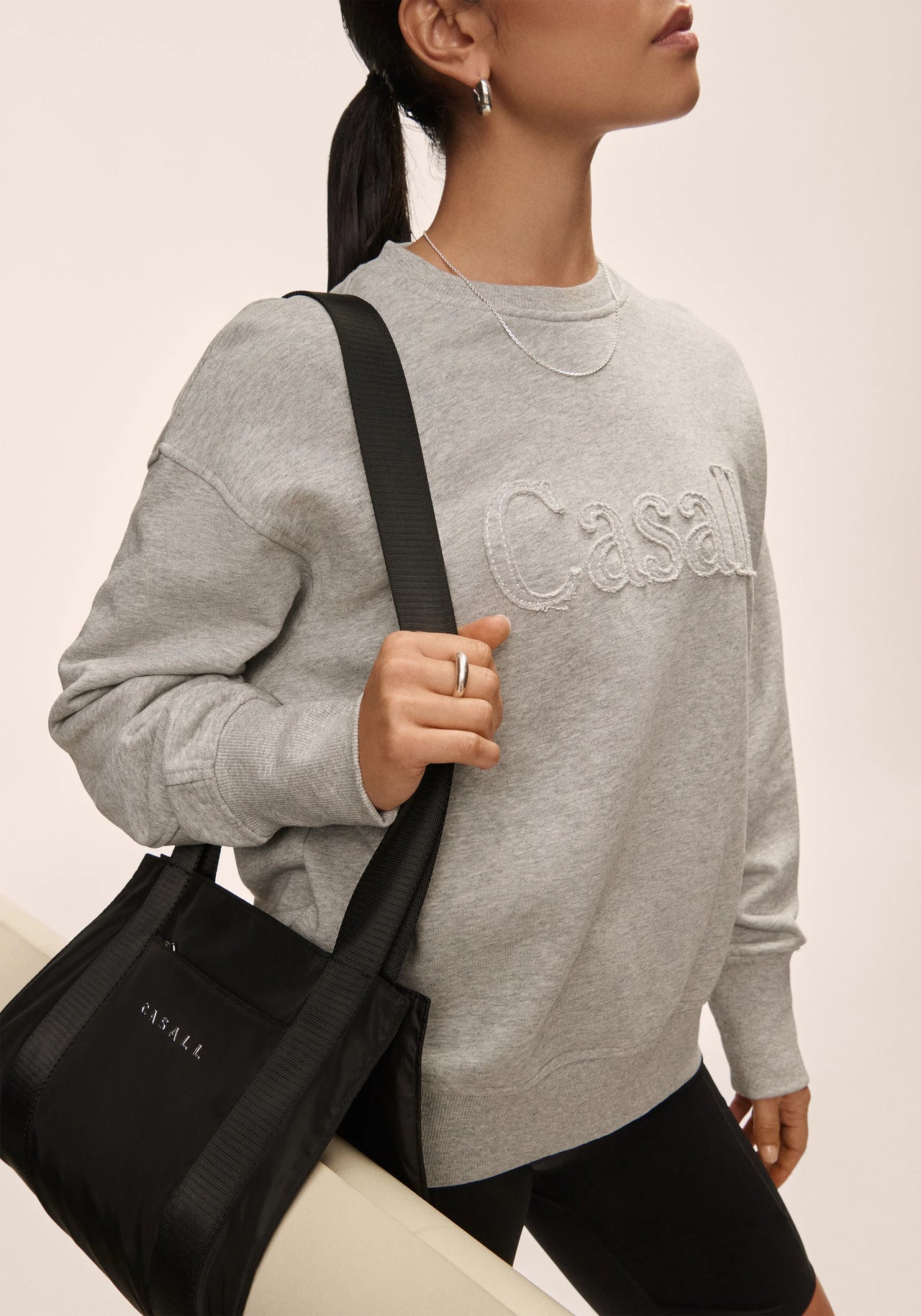 Terry Spring Graphic Crew - Grey Melange