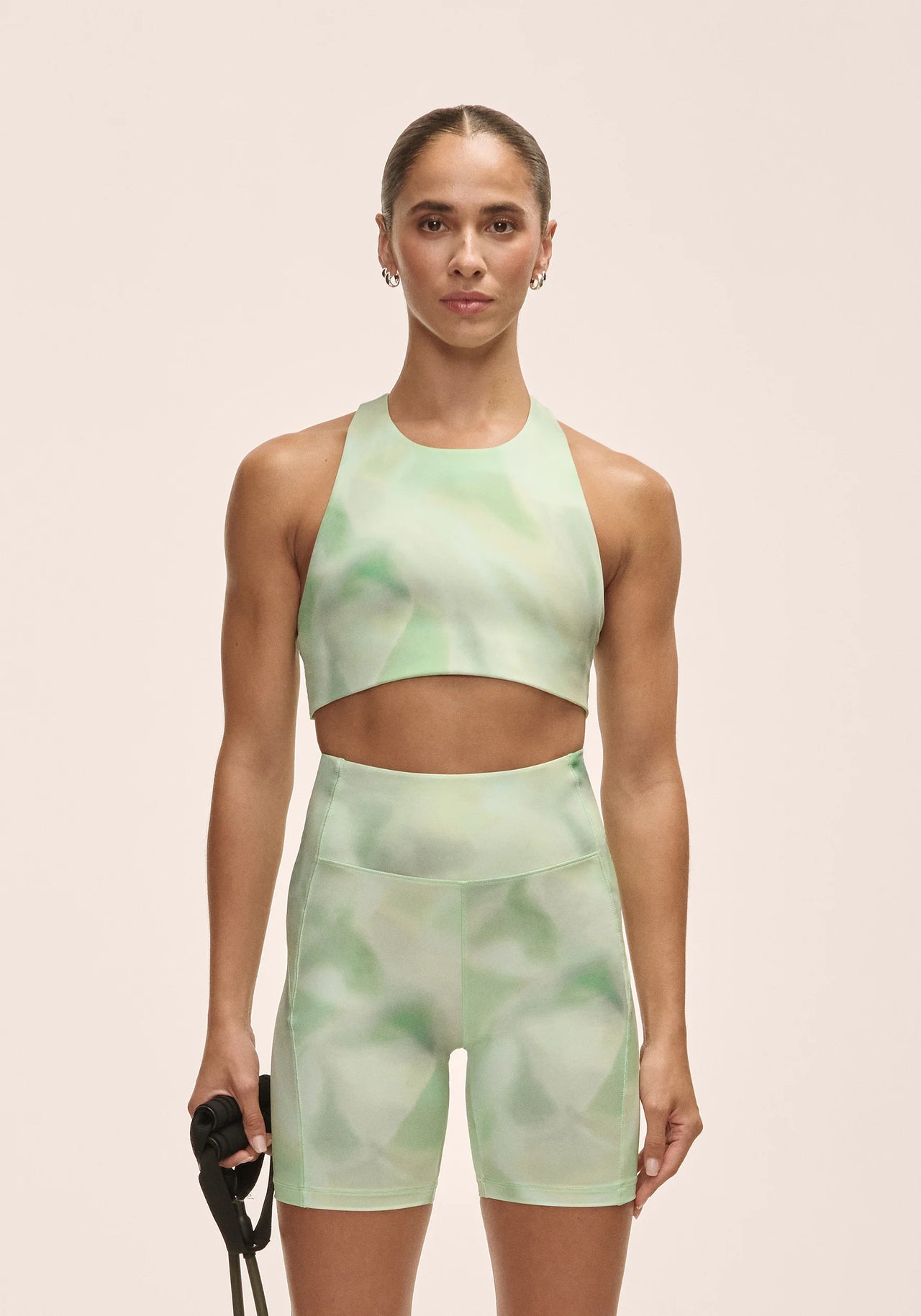 Tie Back Sports Top Illusion Green