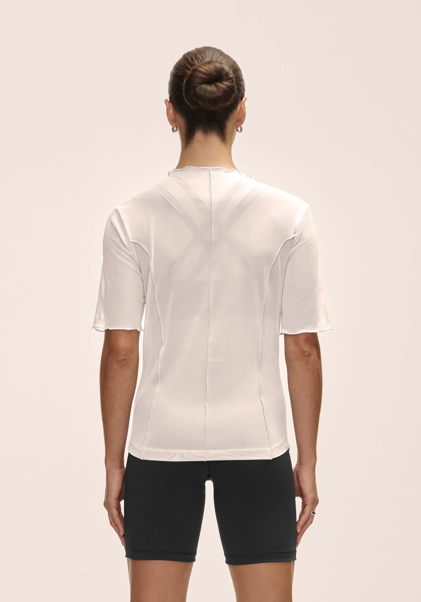 Seam Detail Mesh Tee - White