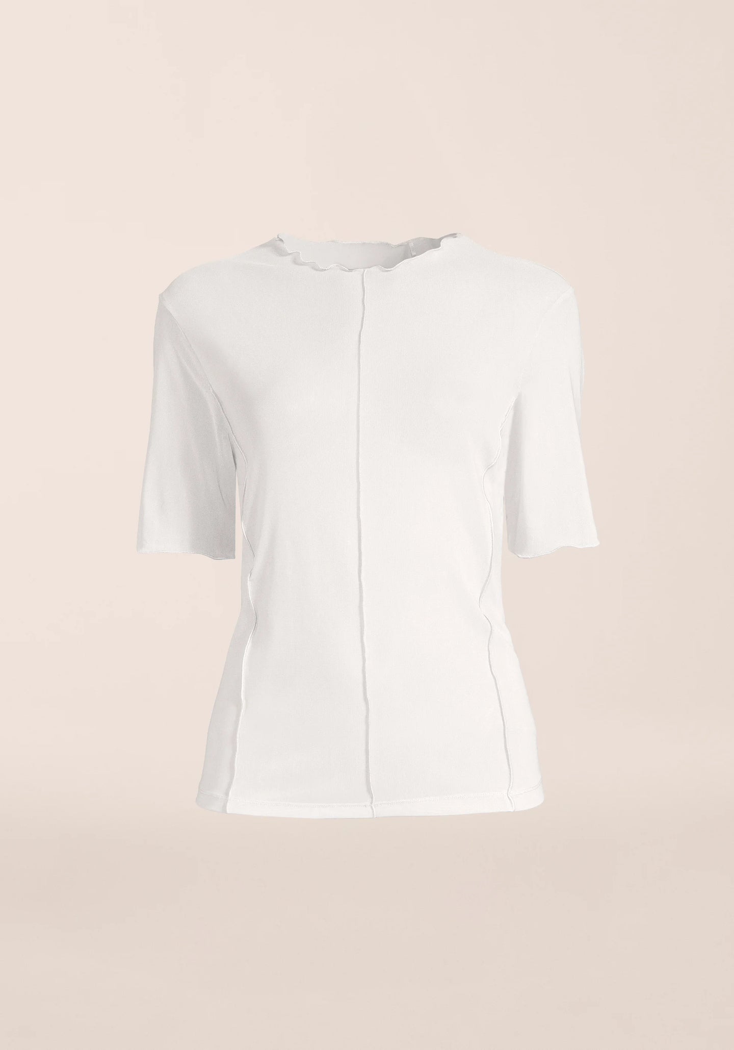 Seam Detail Mesh Tee - White