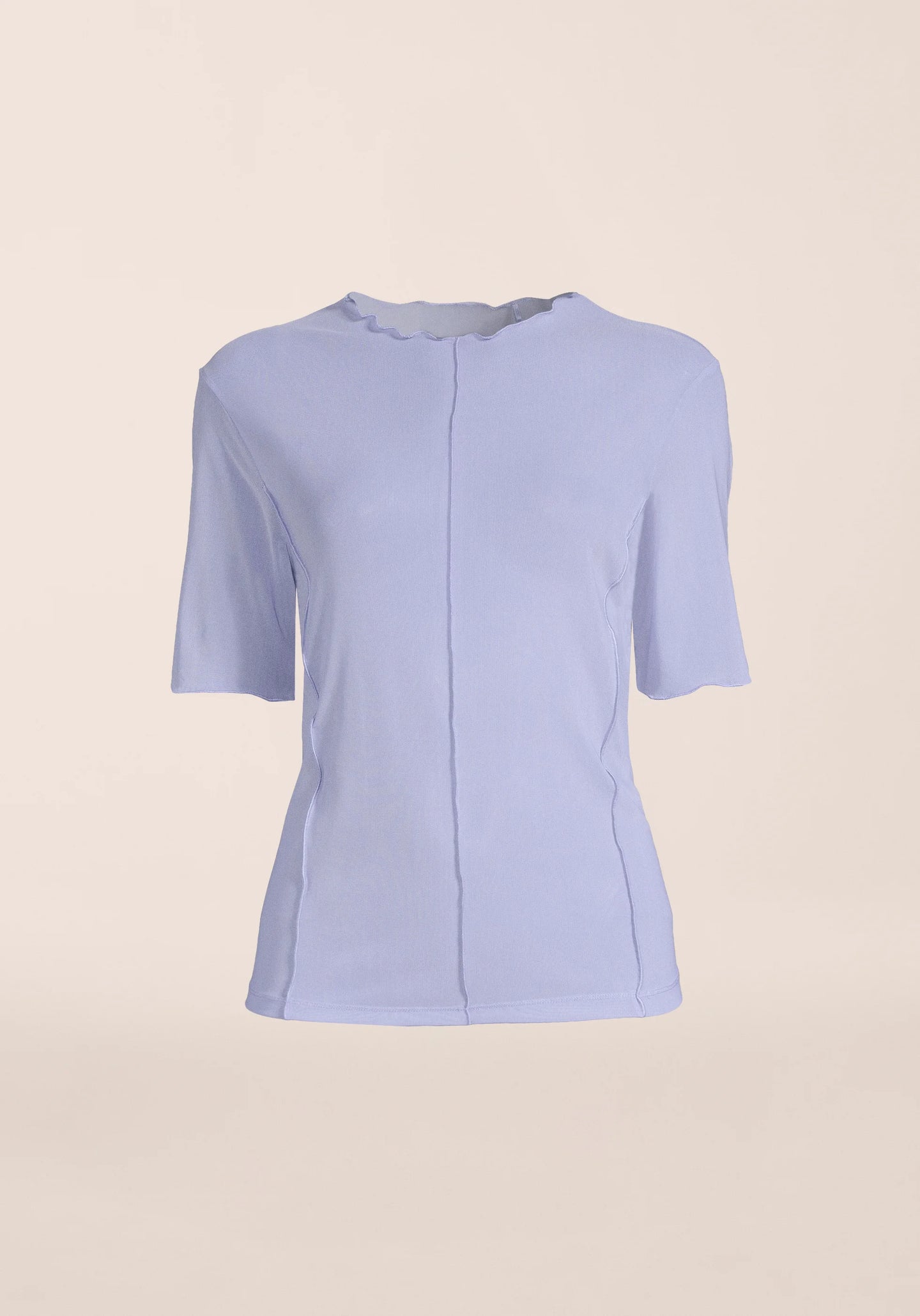 Seam Detail Mesh Tee - Blueberry Mist