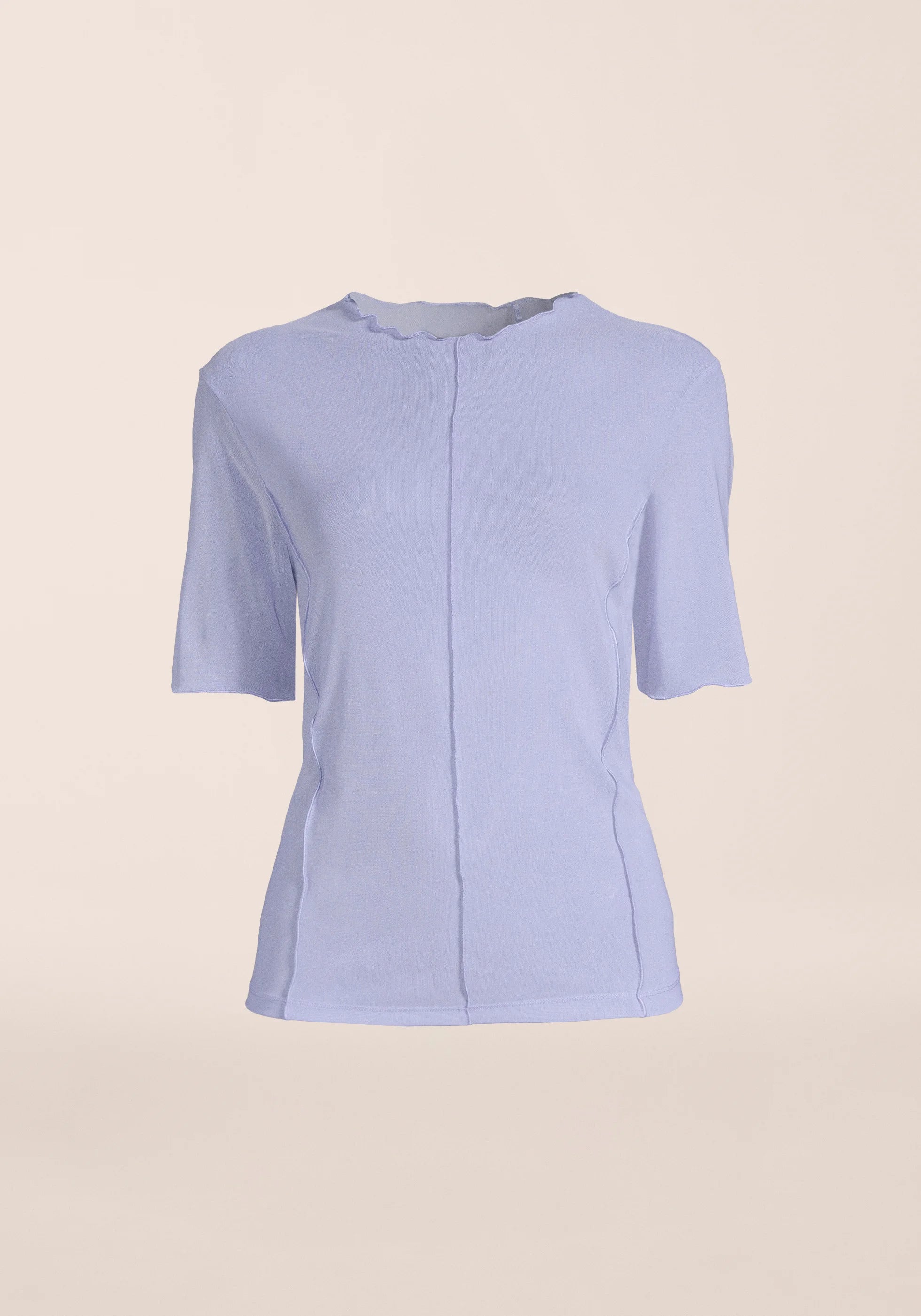 Seam Detail Mesh Tee - Blueberry Mist