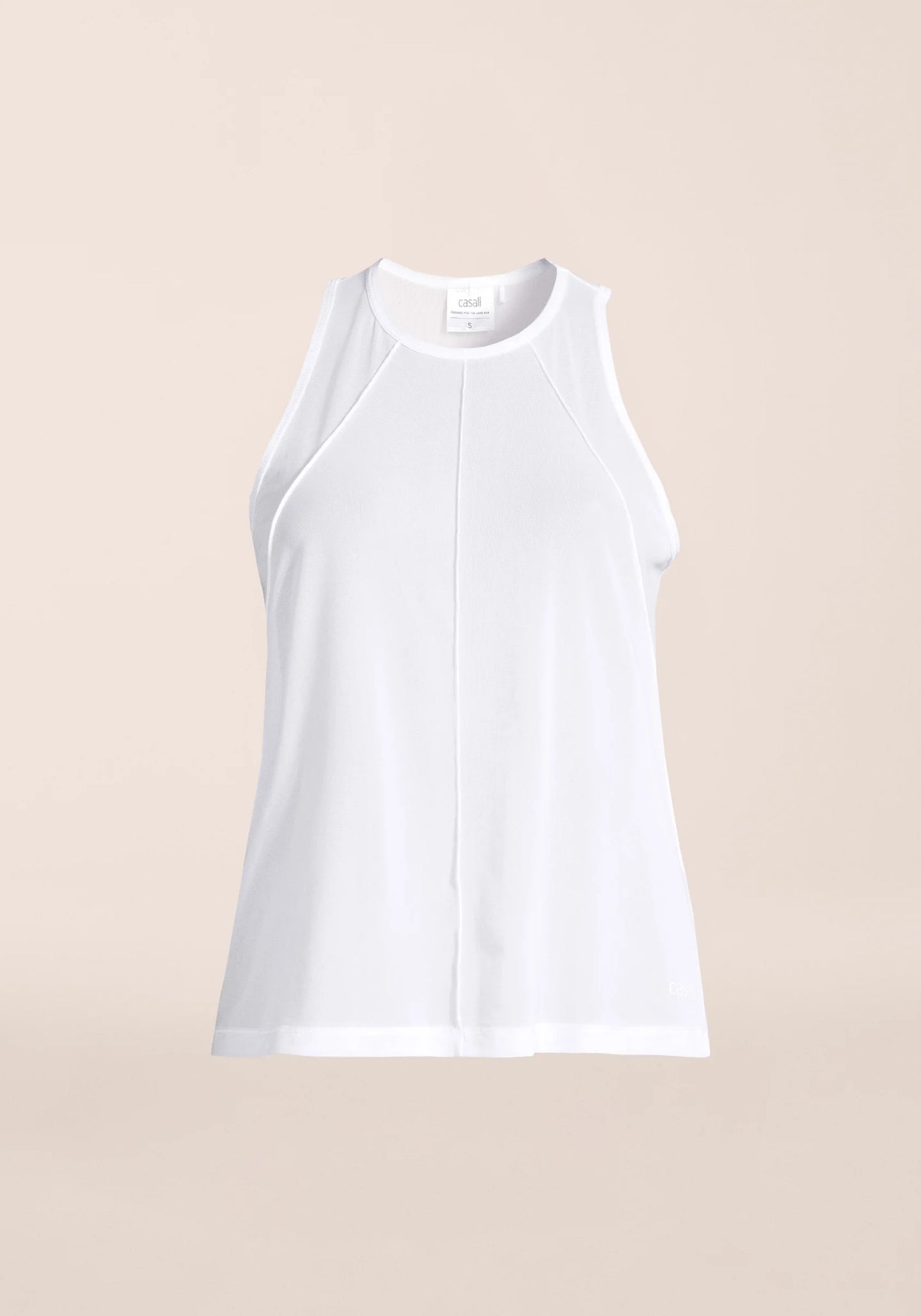 Seam Detail Mesh Tank - White