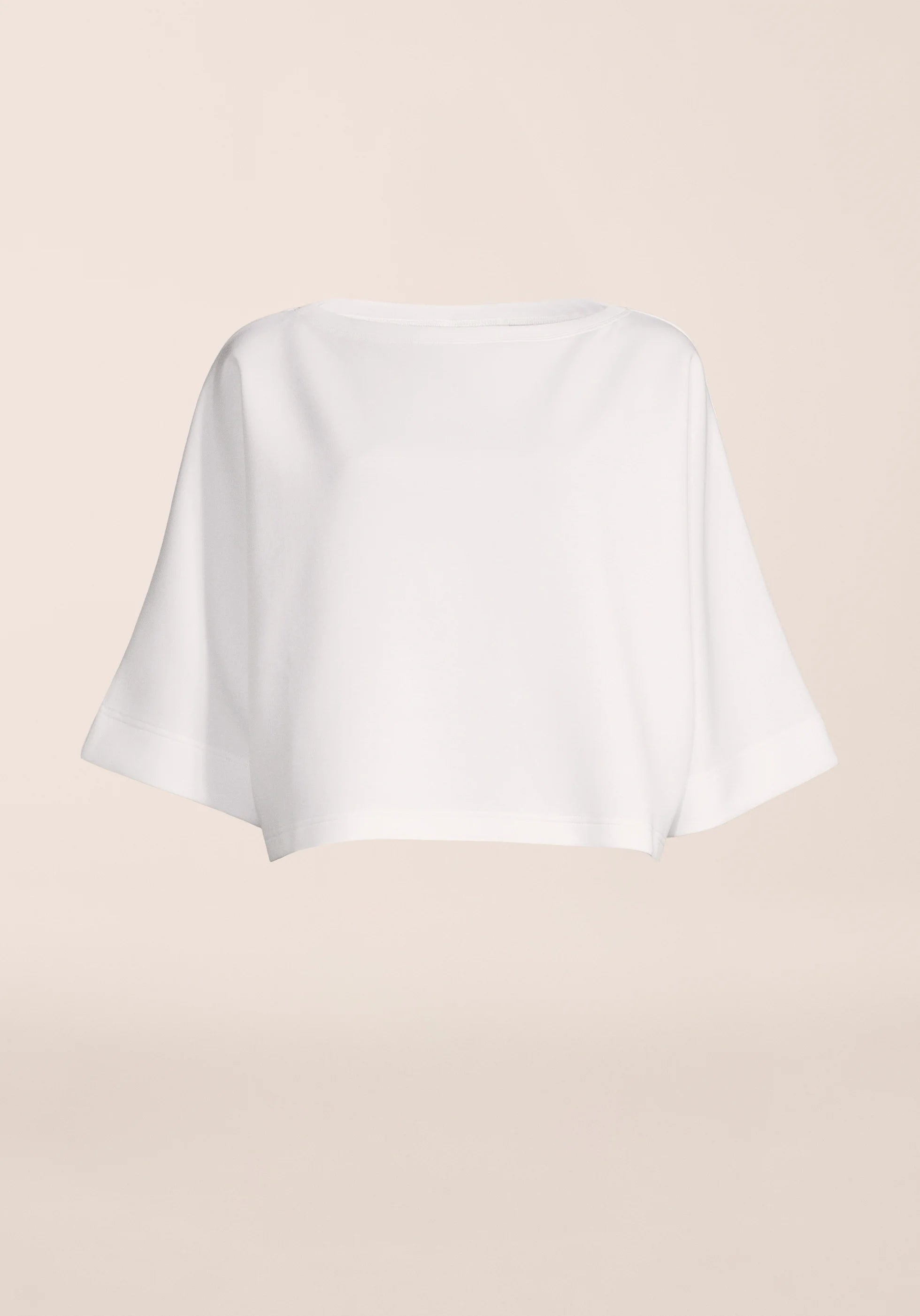 Aria Cropped Boatneck - White