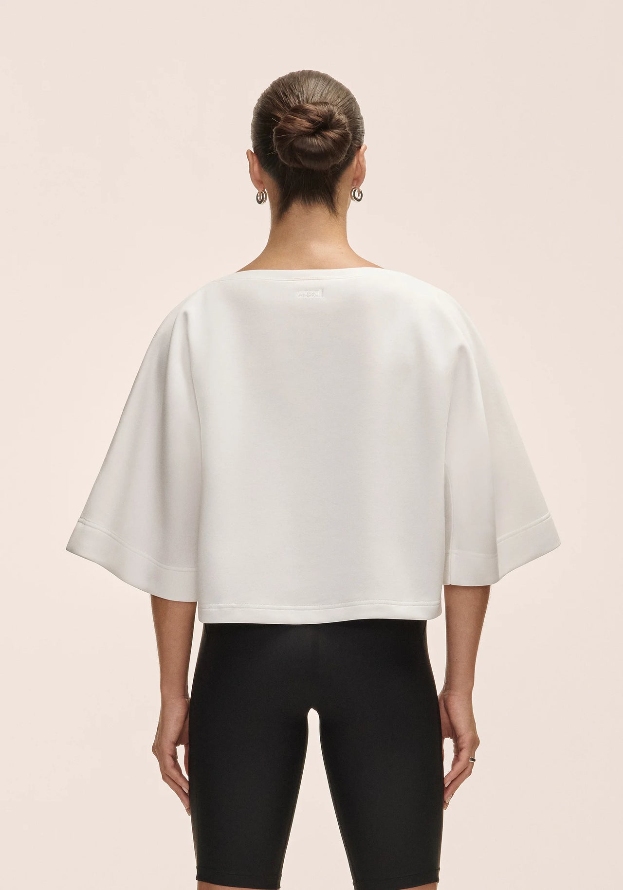 Aria Cropped Boatneck - White