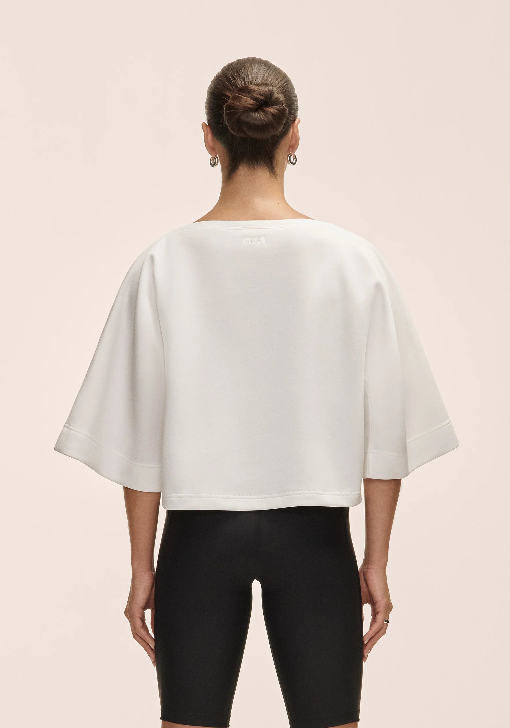Aria Cropped Boatneck - White