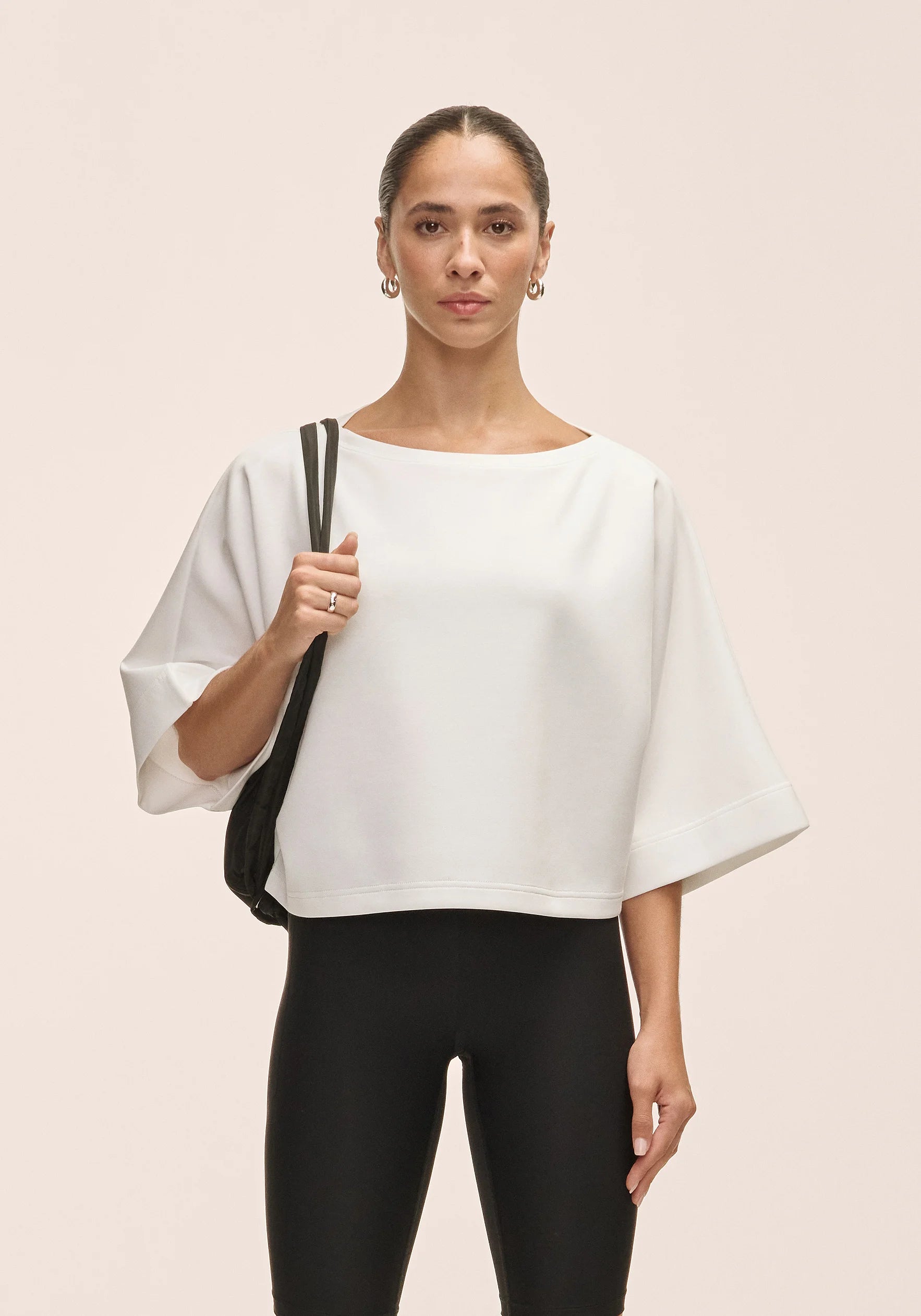 Aria Cropped Boatneck White
