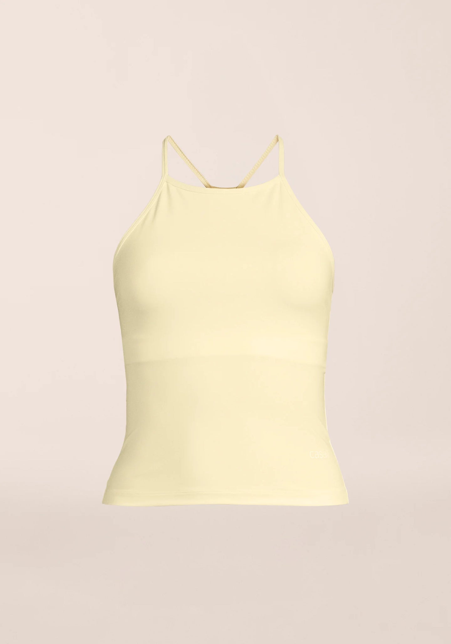 Built-In-Bra Halterneck Tank - Yellow Steam