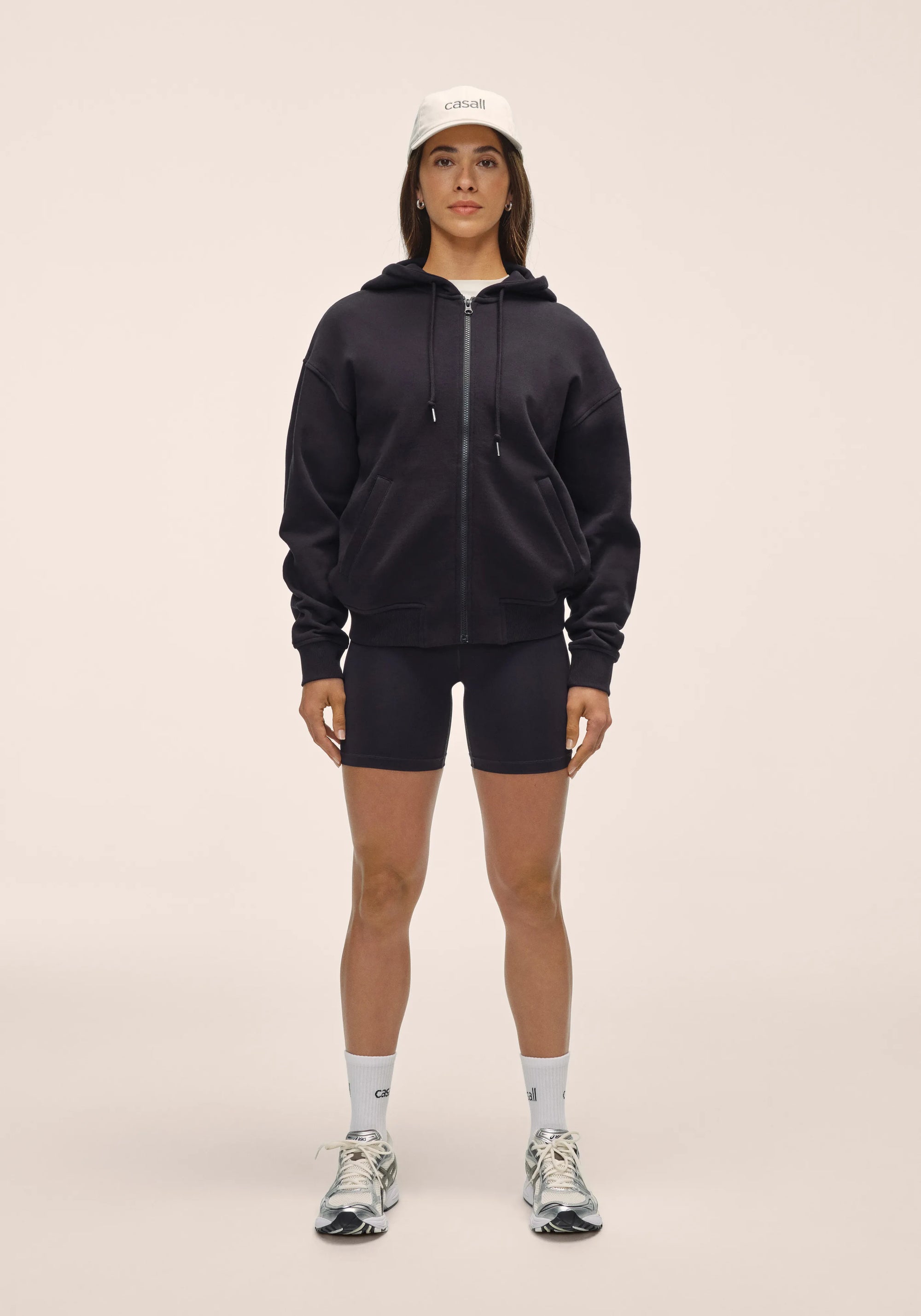 Casual Zip Hoodie - Black