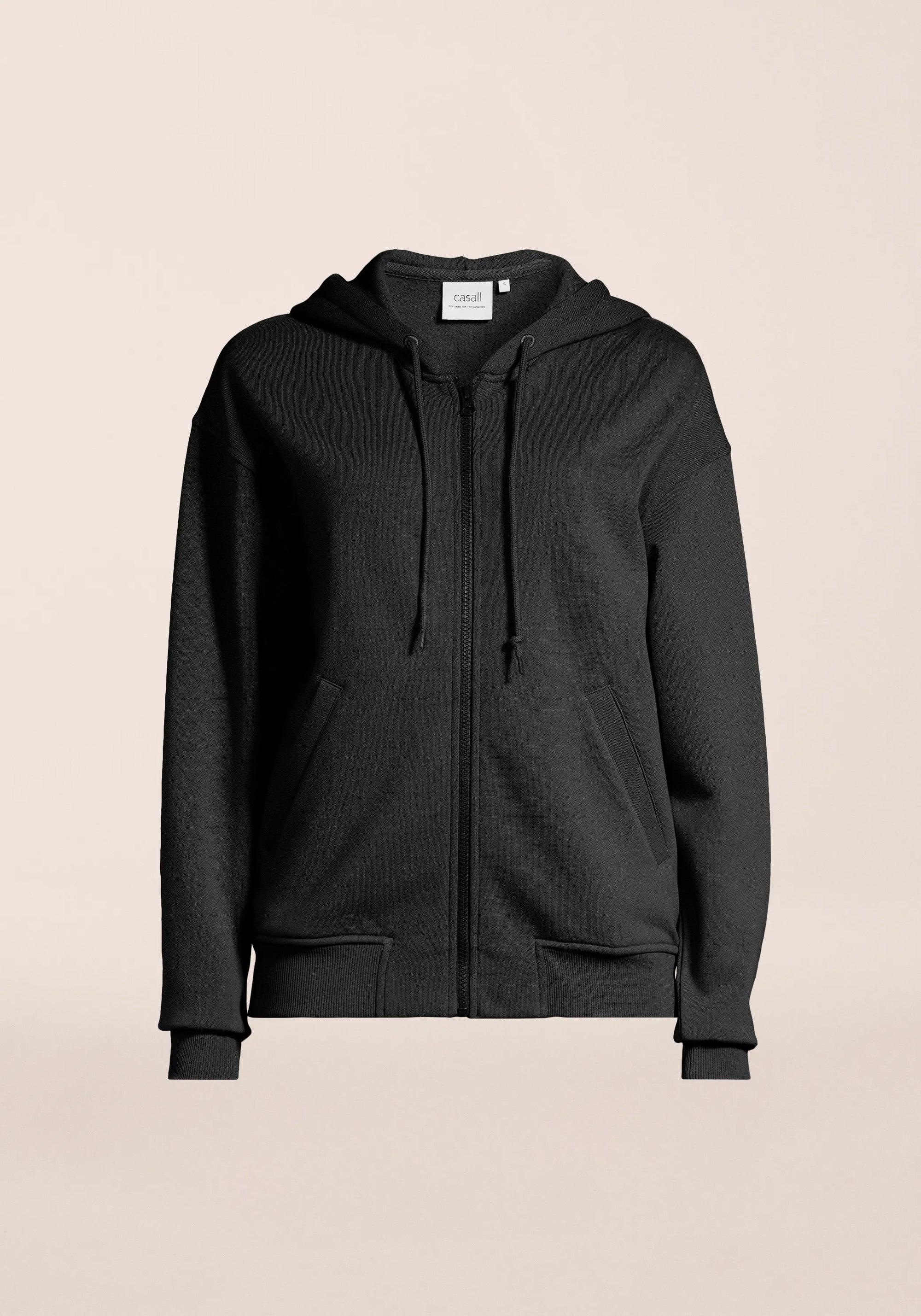 Casual Zip Hoodie - Black