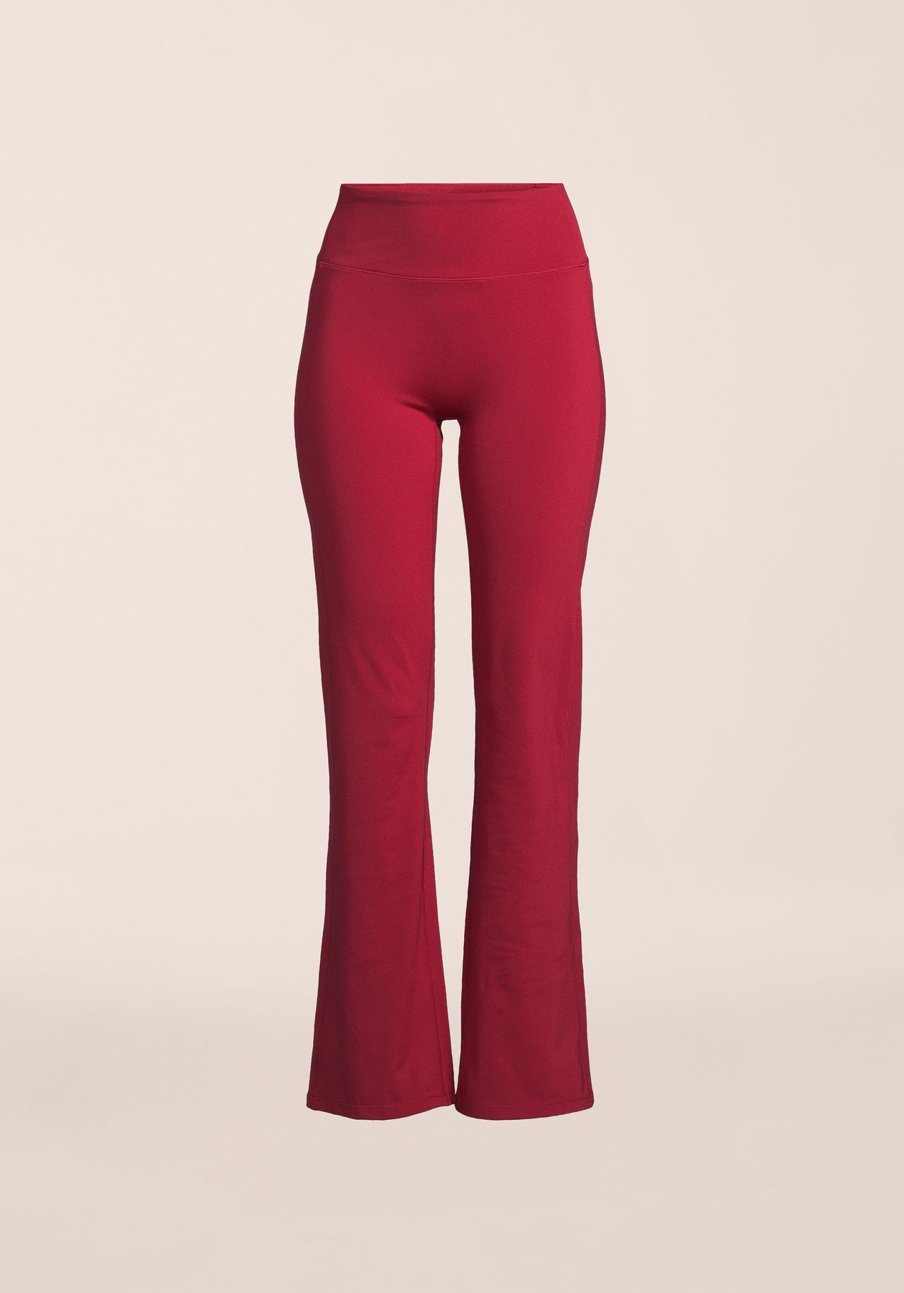 Soft Touch Flared Pants - Maroon Red