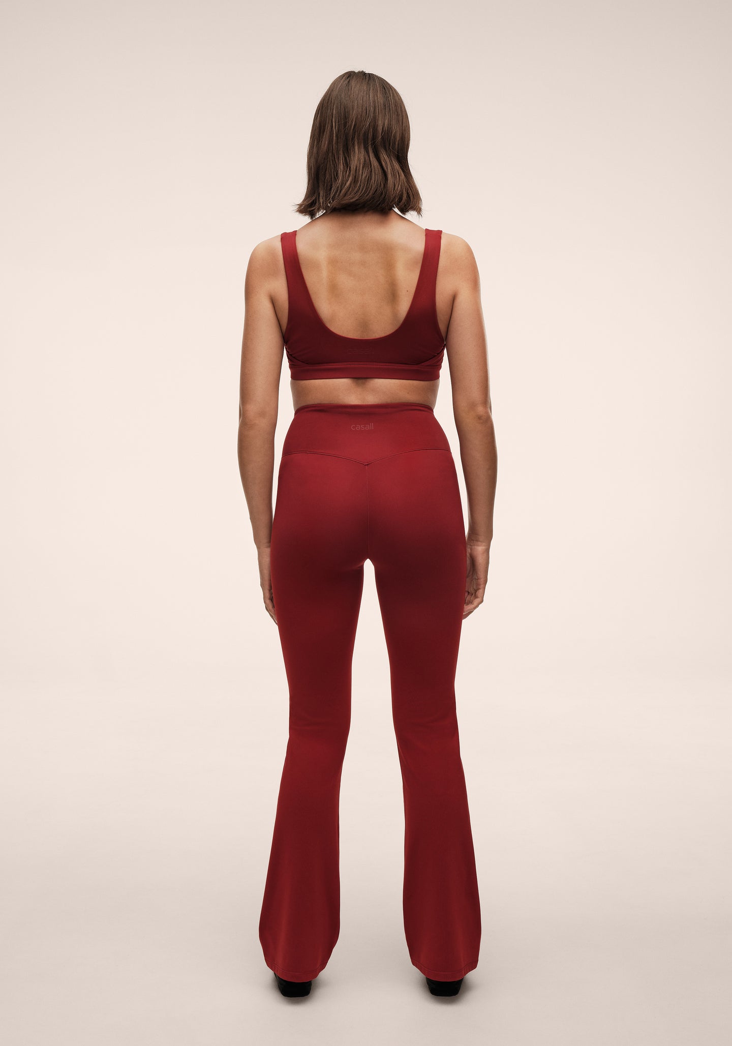 Soft Touch Flared Pants - Maroon Red