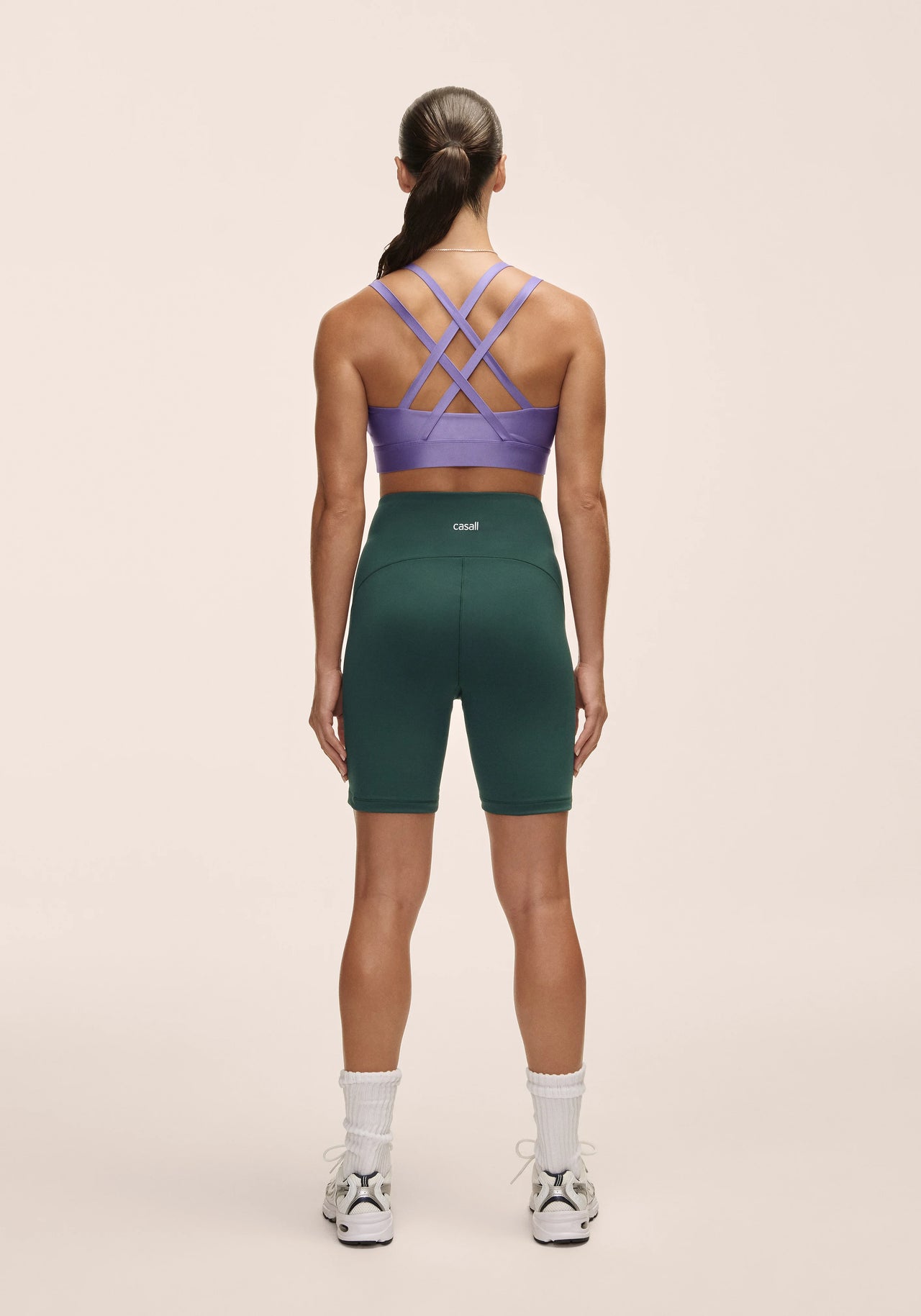 High Waist Bike Shorts - Dark Pine