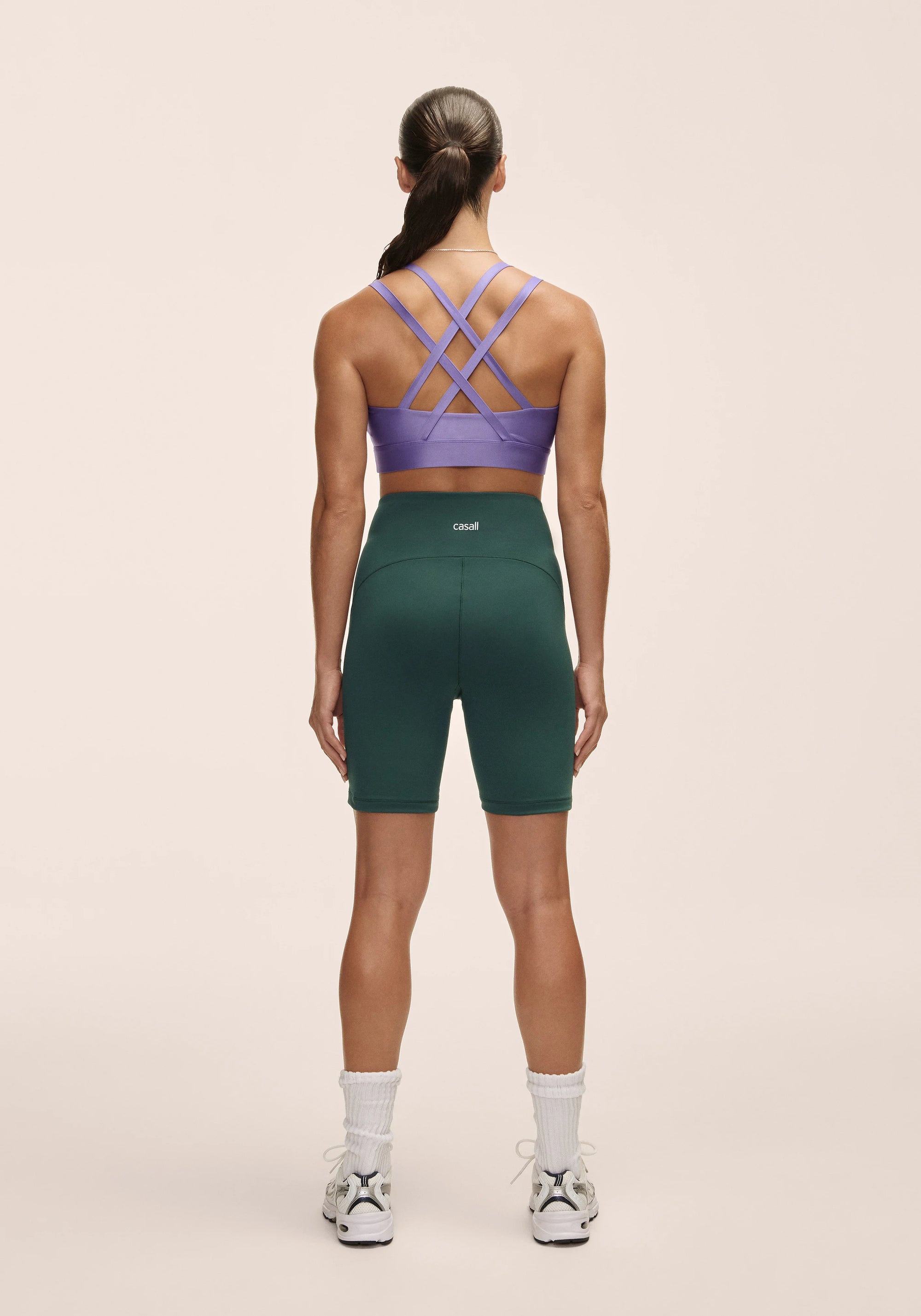 High Waist Bike Shorts - Dark Pine