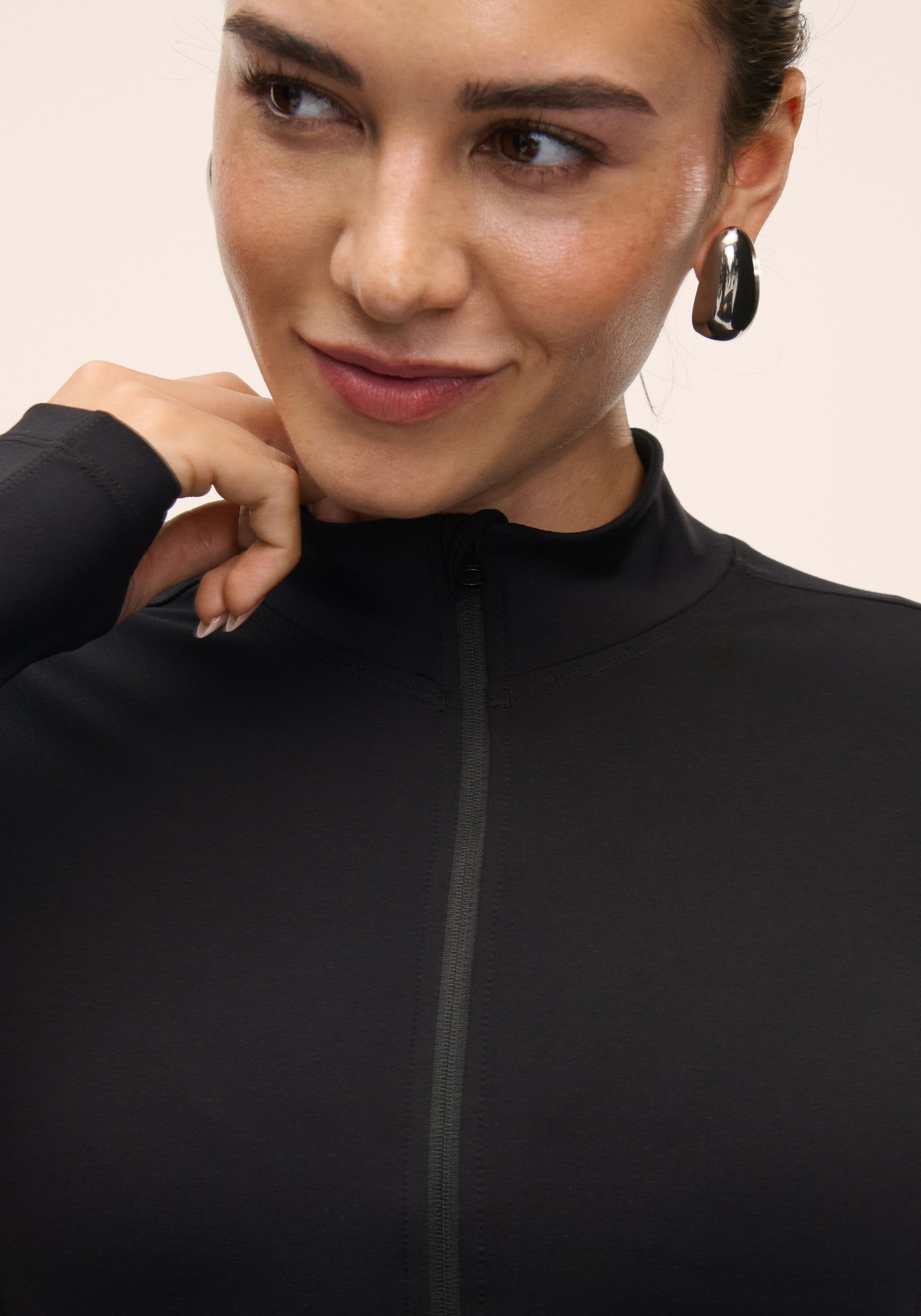 Soft Touch Zip Jacket - Black