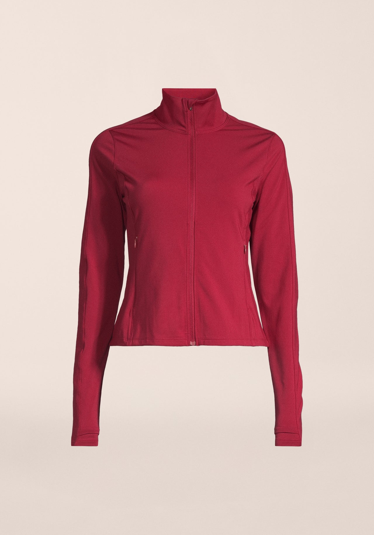 Soft Touch Zip Jacket - Maroon Red