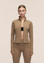 Soft Touch Zip Jacket - Light Khaki
