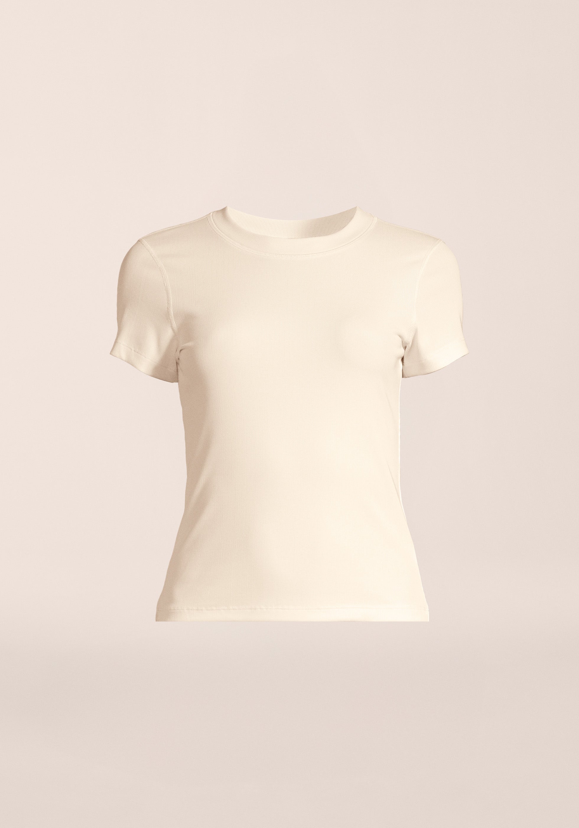 Defined Rib Tee - Cream