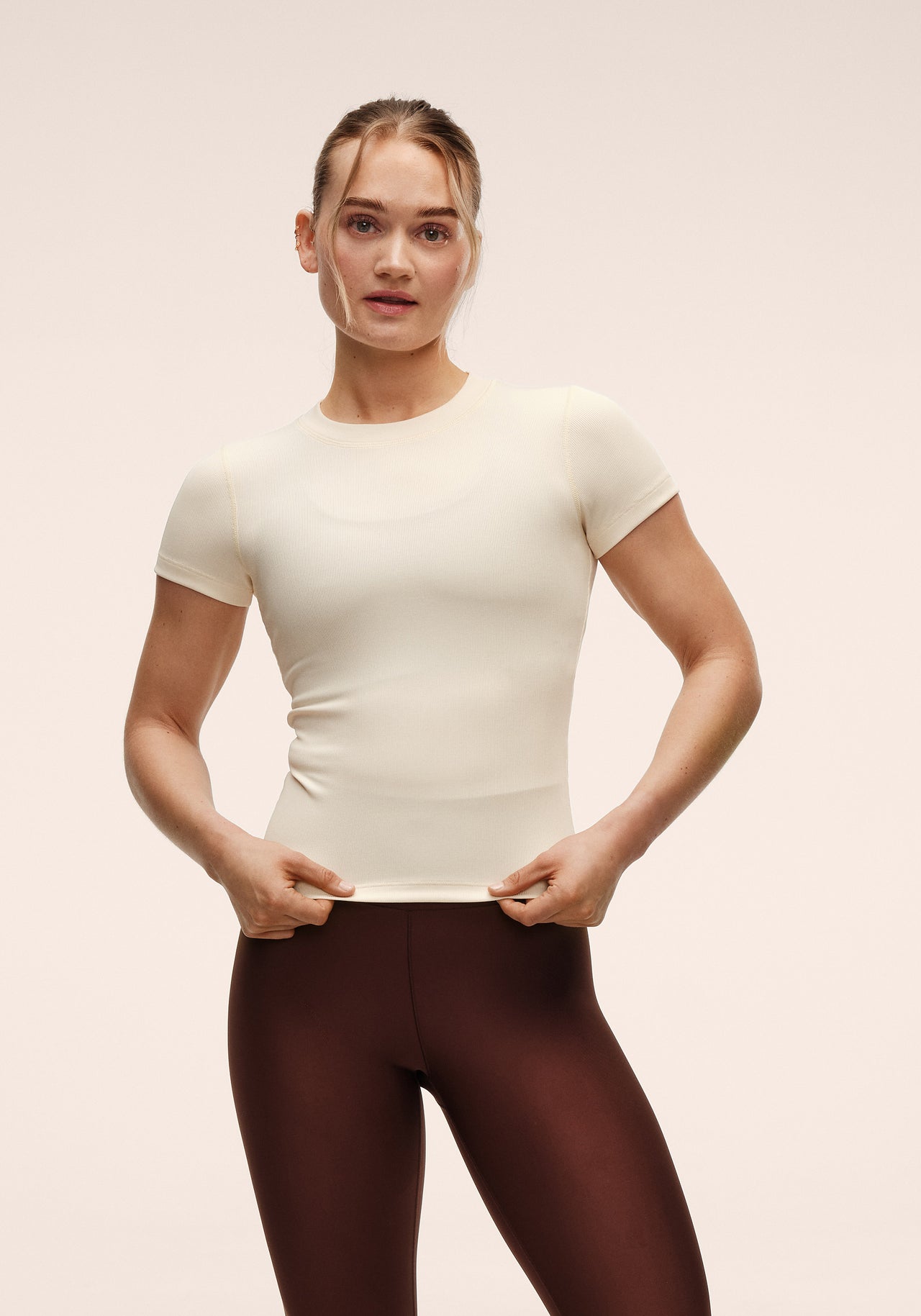 Defined Rib Tee - Cream