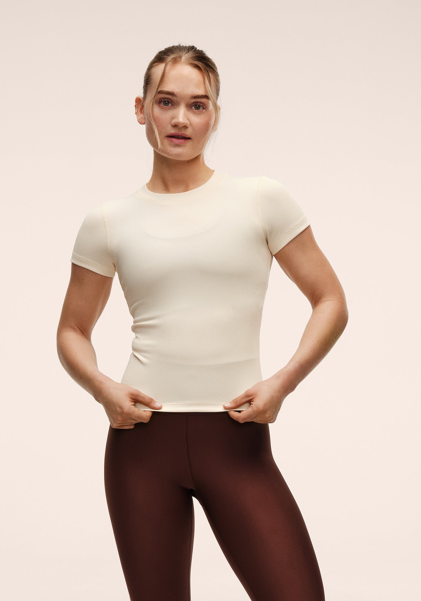 Defined Rib Tee - Cream