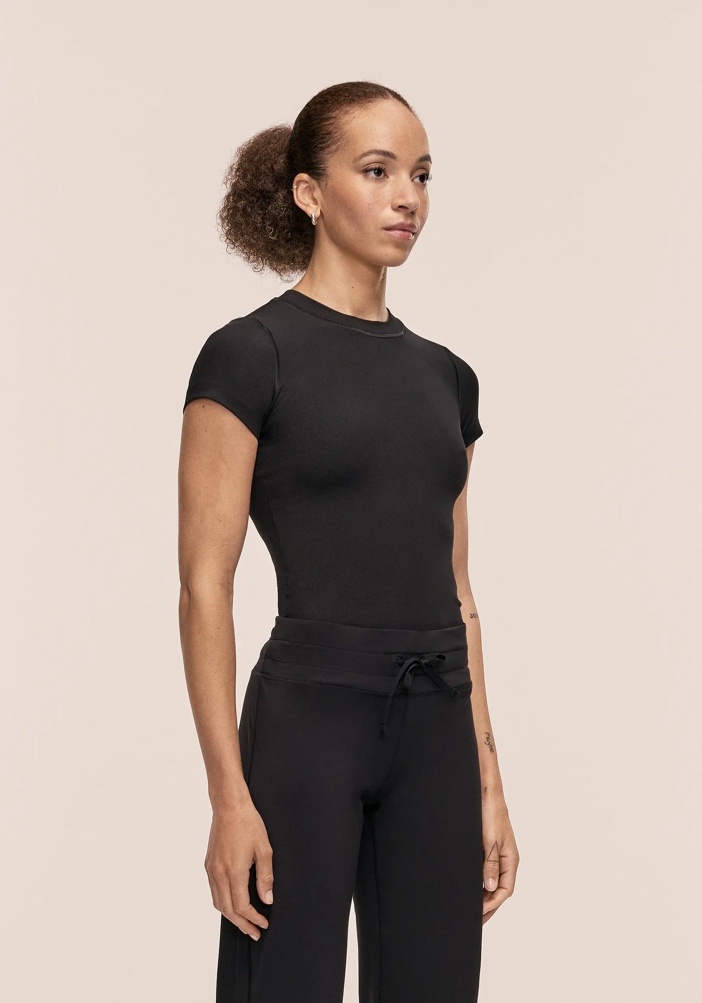 Defined Rib Tee - Black