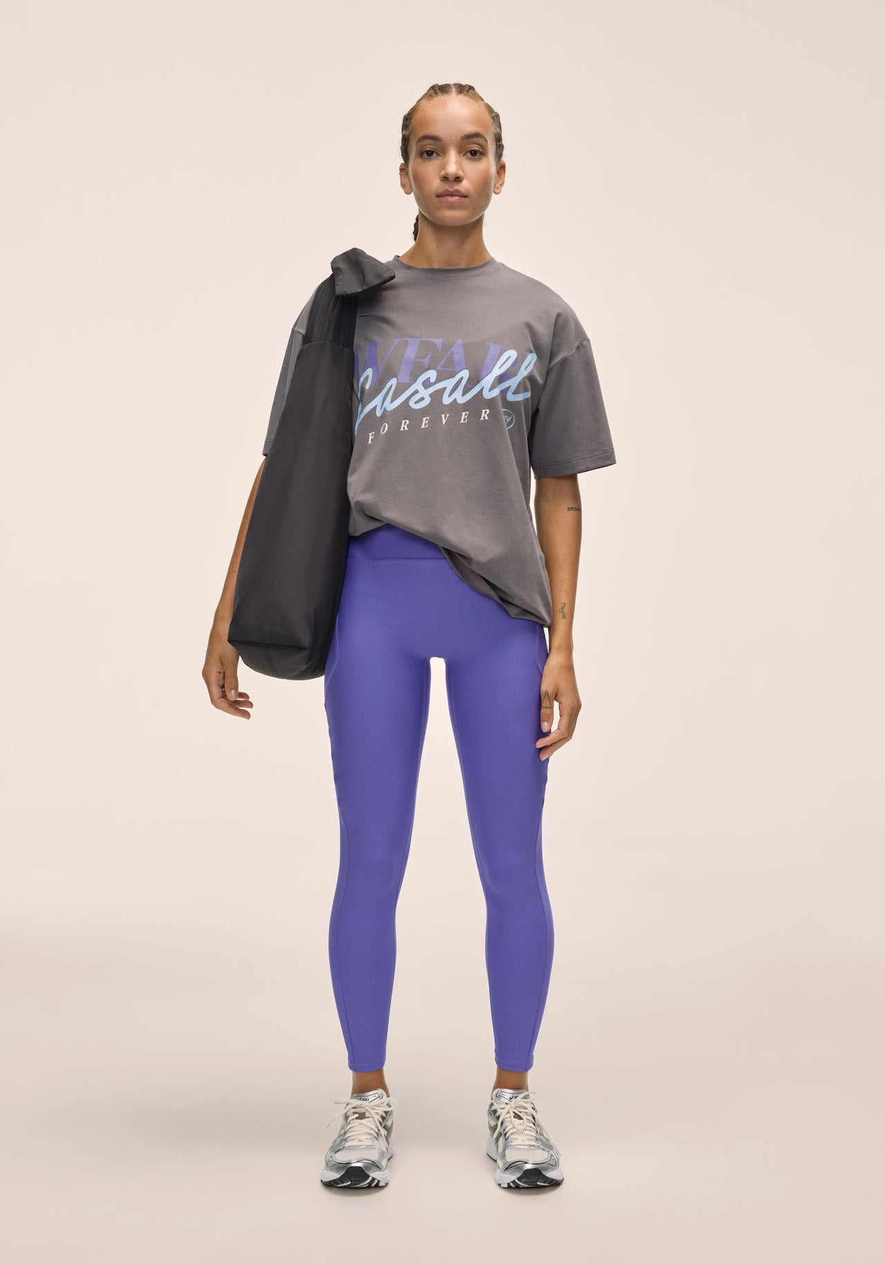 Twist Cut Out High Waist Tights - Violet Pulse