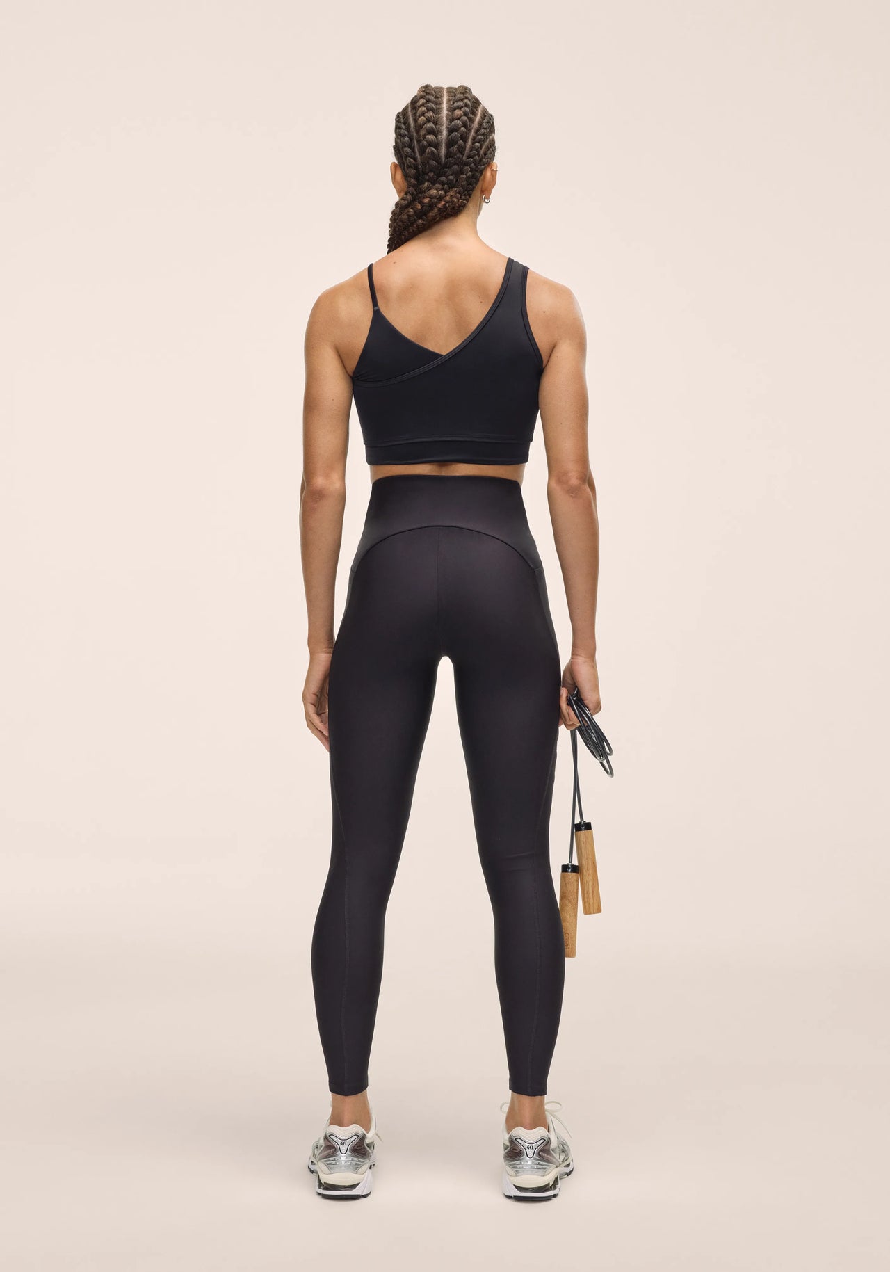 Twist Cut Out High Waist Tights - Black